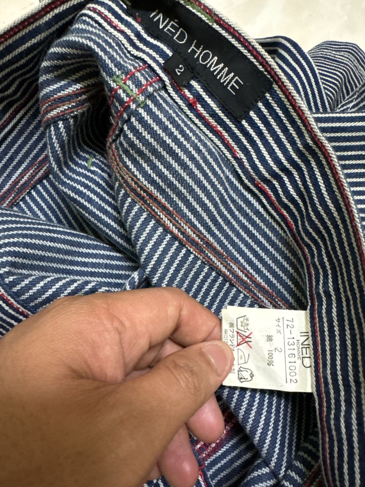 Japanese Brand × Vintage × Yohji Yamamoto Vintage INÉD HOMME Yohji Yamamoto Striped Hickory Pant Size US 31 - 13 Thumbnail
