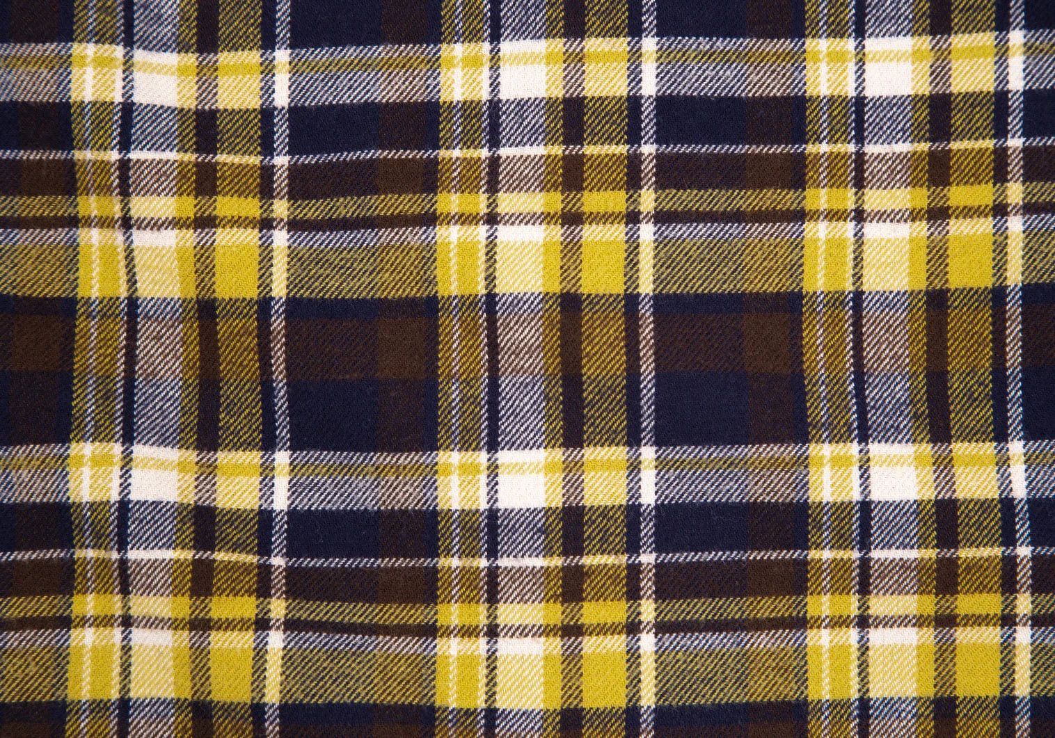 Junya Watanabe Checkered Flannel Shirt in Yellow, Navy, and Brown Size US XS / EU 42 / 0 - 14 Thumbnail