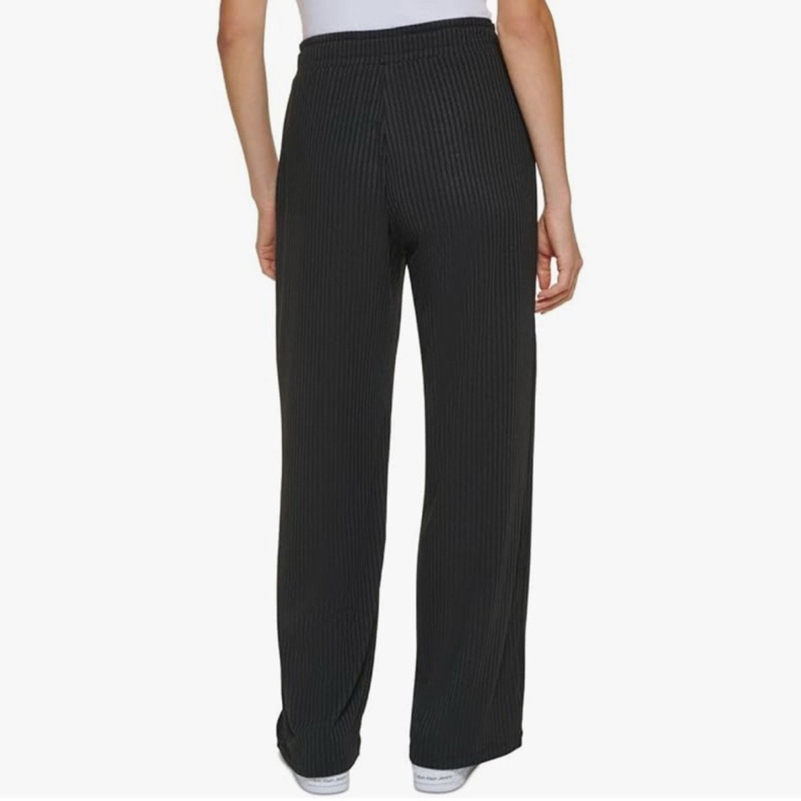 Calvin Klein Calvin Klein Black Linen Wide Leg Drawstring Pants Size 30" / US 8 / IT 44 - 2 Thumbnail