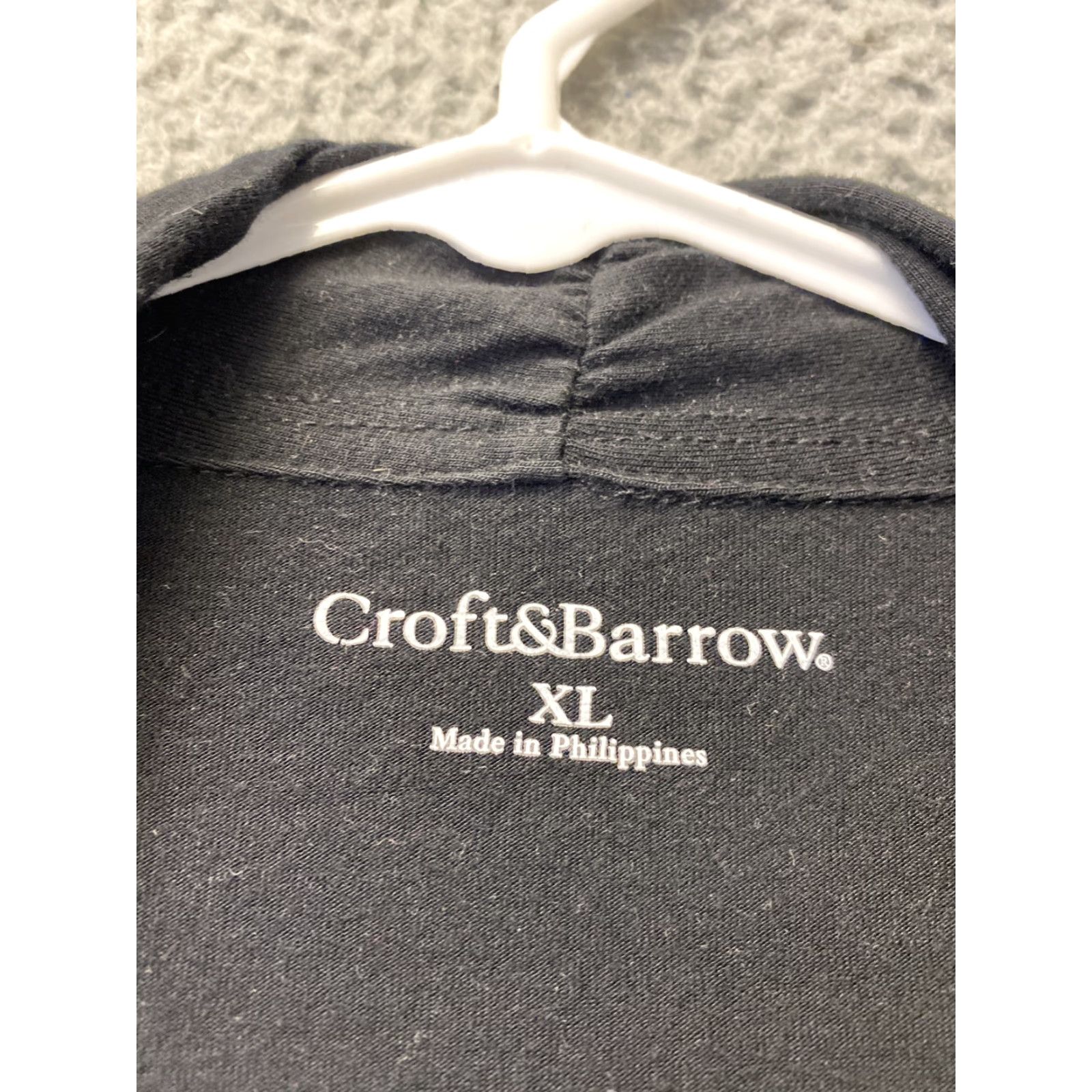 Croft & Barrow Croft Barrow Shirt Womens XL Black Collared 3/4 Sleeve Open Front Blouse / 98-50 Size XL / US 12-14 / IT 48-50 - 3 Thumbnail