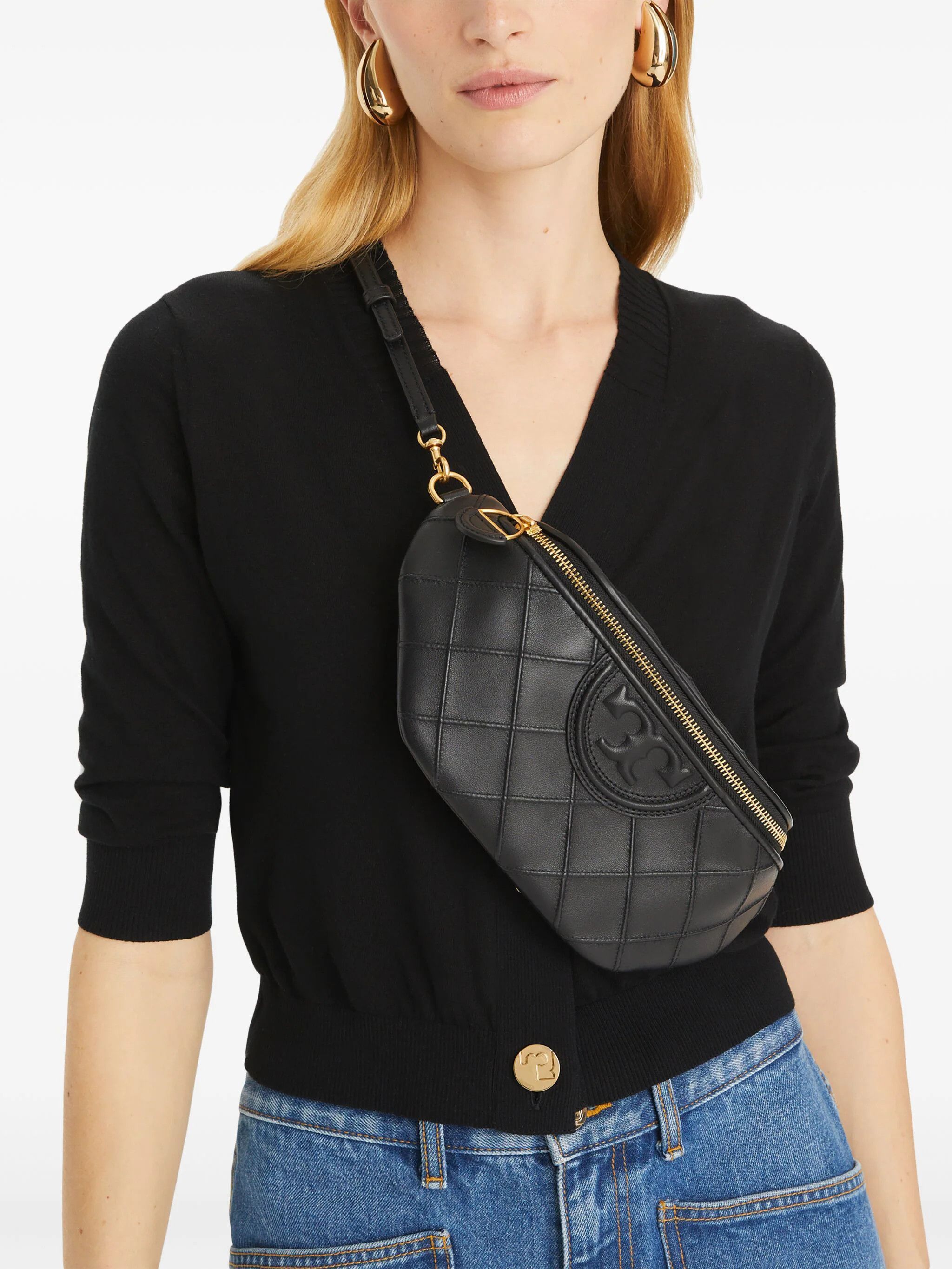 Tory Burch o1s22i1n1024 Size: OS / Fleming Waist Belt Bag in Black Size ONE SIZE - 2 Thumbnail