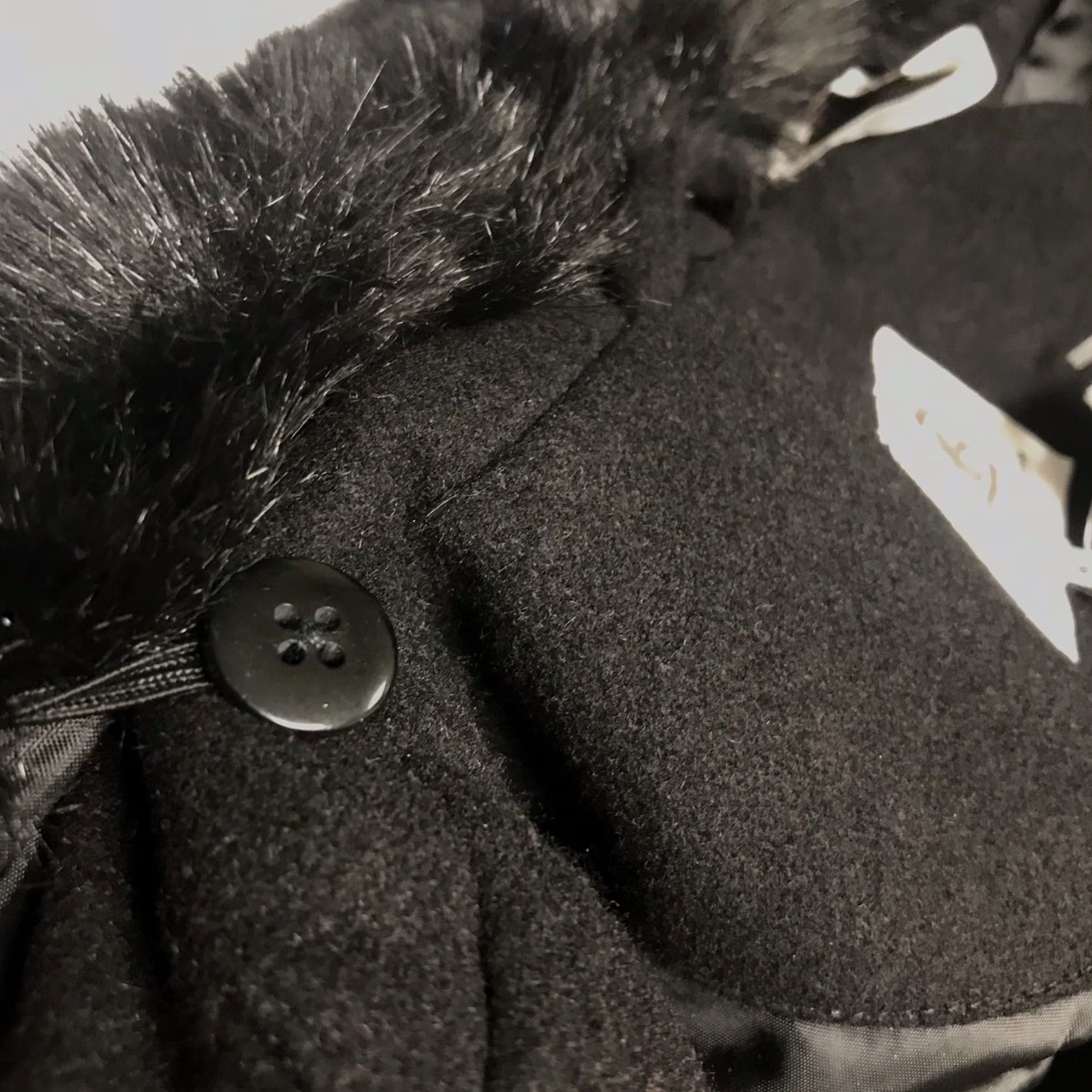 Vintage VINTAGE Laundry by Design Women Black Wool Blend Faux Fur Trim Trench Coat Overcoat M Size M / US 6-8 / IT 42-44 - 4 Thumbnail