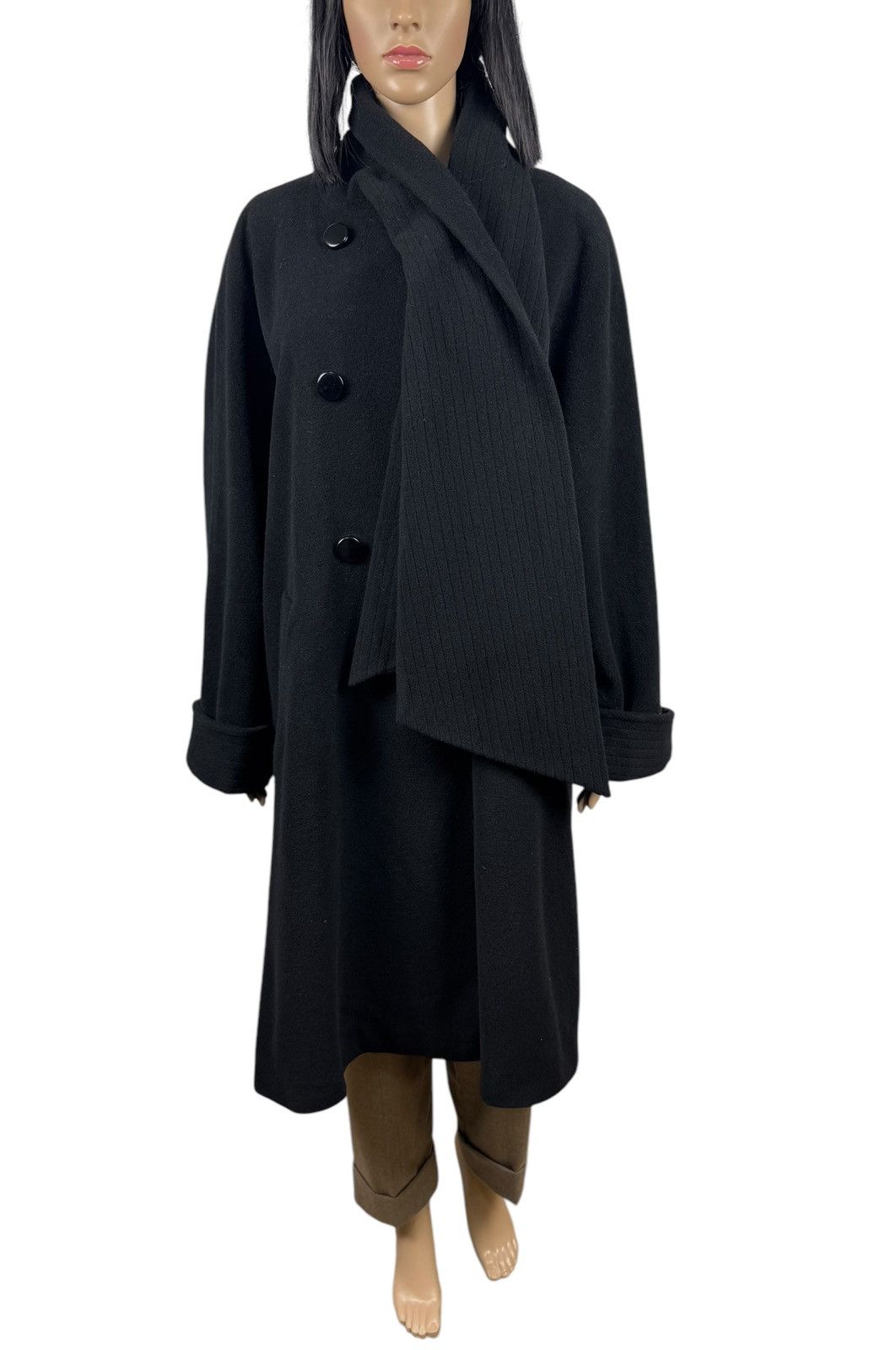 Escada Escada By Margaretha Ley Wool Overcoat Scarf Decor DE40 IT46 Size L / US 10 / IT 46 - 10 Thumbnail