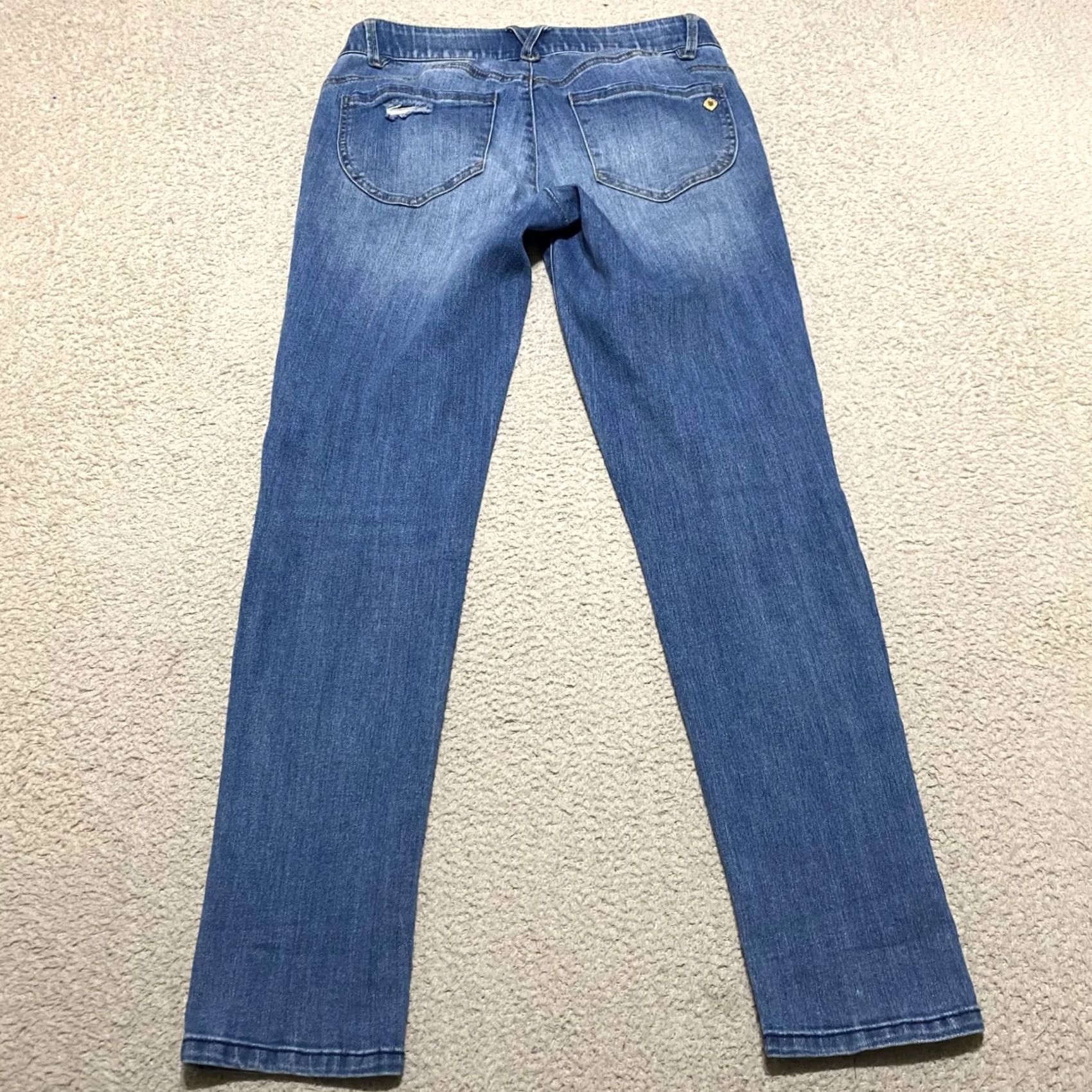 Vintage Democracy Jeans Blue Denim Medium Wash Skinny Mid Rise Womens Size 4 Slim Regular 5-Pocket Stretch Cotton Blend Size 27" / US 4 / IT 40 - 2 Thumbnail