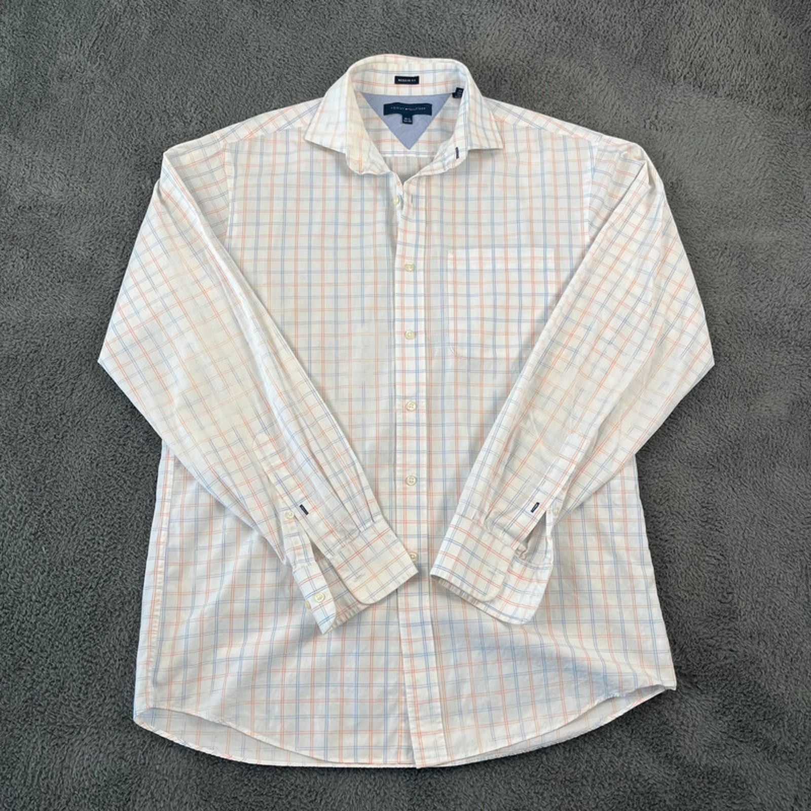 Tommy Hilfiger Tommy Hilfiger checked Shirt XL White Blue Orange Size US XL / EU 56 / 4 - 1 Thumbnail