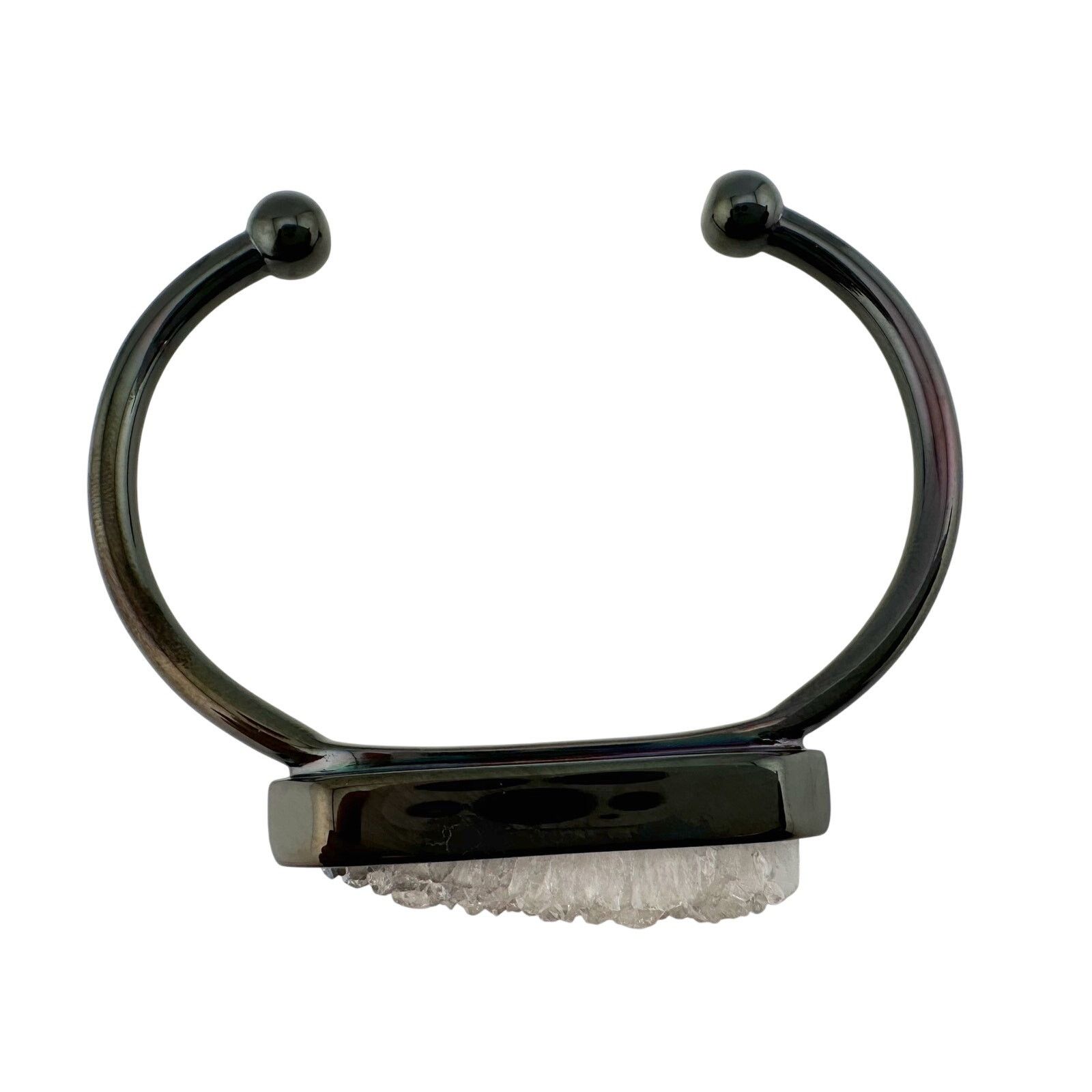 Other Black Ondine White Quartz Bangle Bracelet Size ONE SIZE - 2 Thumbnail