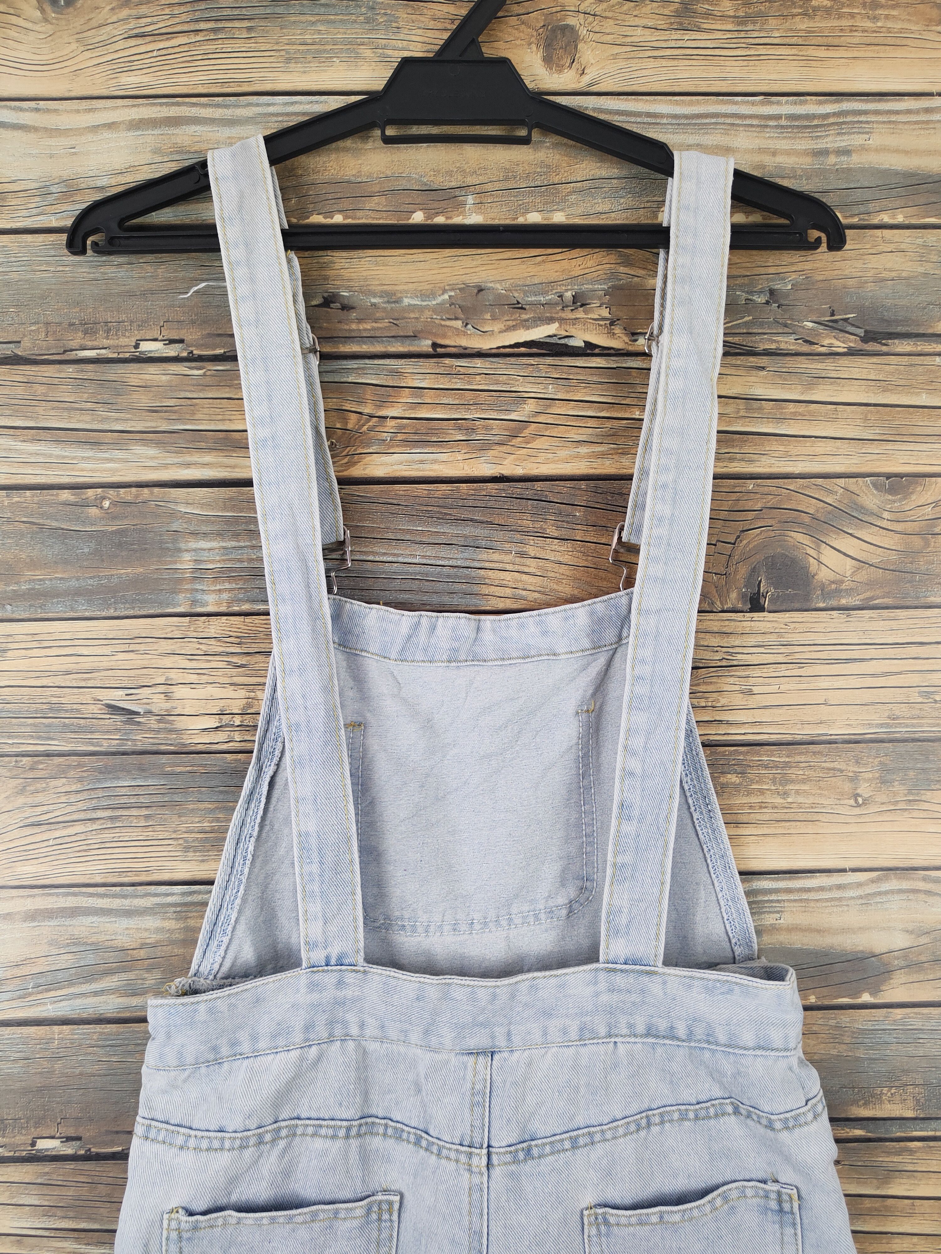 Japanese Brand × Vintage Yishanfushi Light Blue Denim Shortall Jumpsuits Size 28" / US 6 / IT 42 - 9 Thumbnail