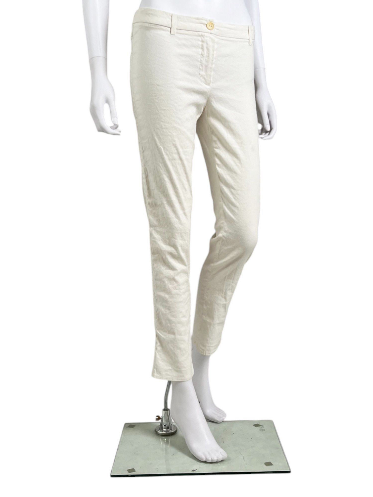 Ann Demeulemeester 2000's Cream Linen Pants Size 28" / US 6 / IT 42 - 2 Thumbnail