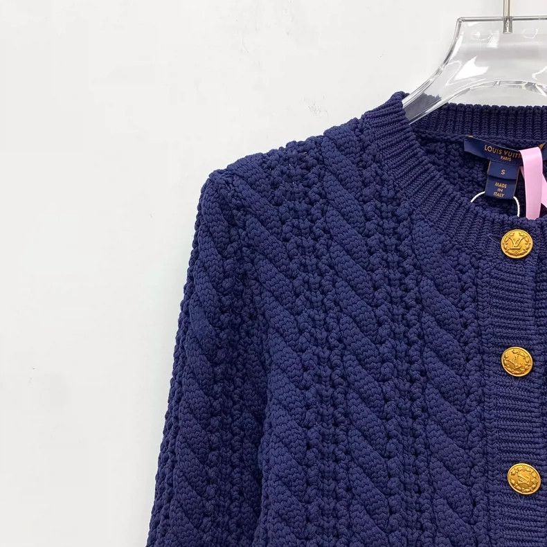 Louis Vuitton Louis Vuitton Knitted cardigan jacket with 22 blue knitted Size S / US 4 / IT 40 - 3 Thumbnail