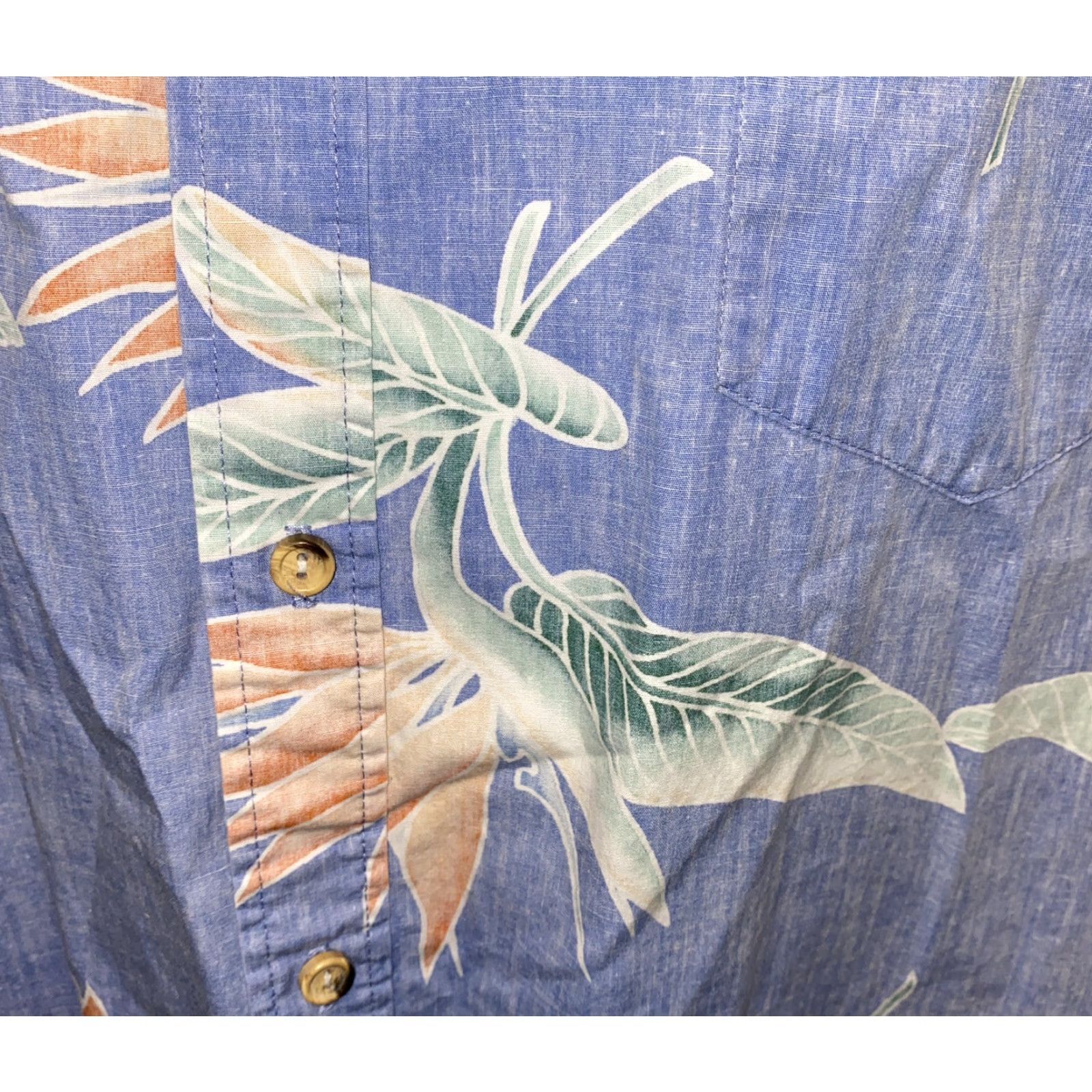 ALOHAS VINTAGE Cooke Street Mens Button-Up Hawaiian Shirt Blue Flower Print Aloha Cotton Size M US MADE Size US M / EU 48-50 / 2 - 4 Thumbnail