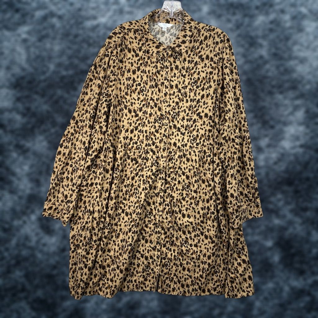 Vintage Time & Tru Dress XL 16/18 Animal Print Cheetah Boho Hippie Lightweight Flowy Dress Size XL / US 12-14 / IT 48-50 - 1 Thumbnail