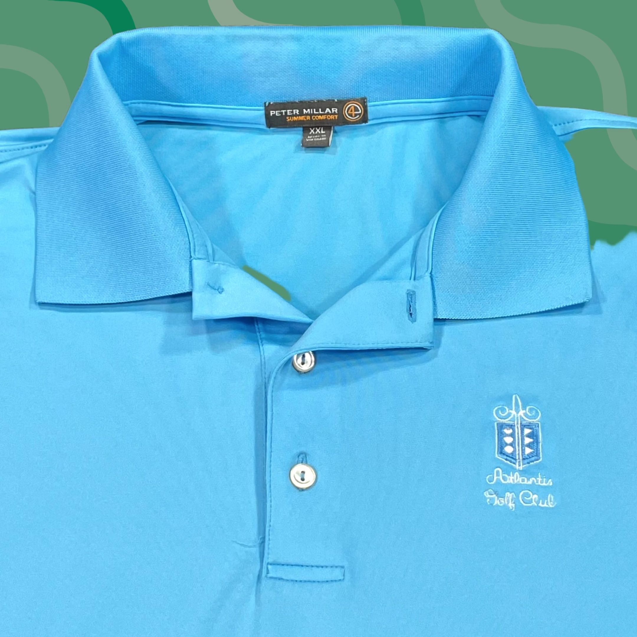 Peter Millar Peter Millar Summer Comfort Polo Shirt Mens XXL Blue Atlantis Golf Club Polo Size US XXL / EU 58 / 5 - 1 Thumbnail