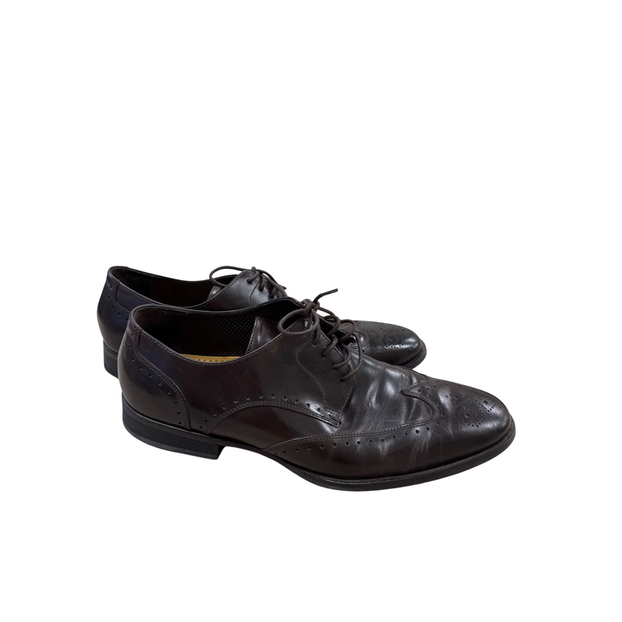 Cole Haan Cole Haan Mens Brown Leather Oxford Dress Shoes 10.5M SKU 73 Size US 10.5 / EU 43-44 - 3 Thumbnail