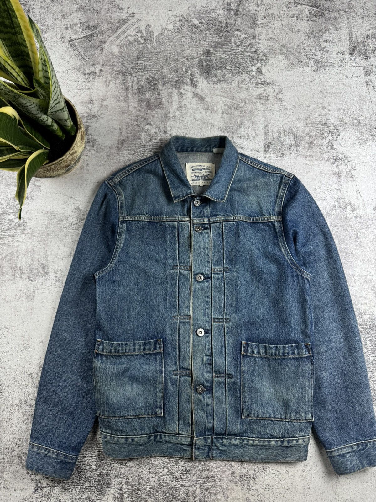 Levi's Made & Crafted Levis Made Crafted Pleated Front Type Work Blue Men’s Trucker Denim Jeans Jacket Size US M / EU 48-50 / 2 - 4 Thumbnail