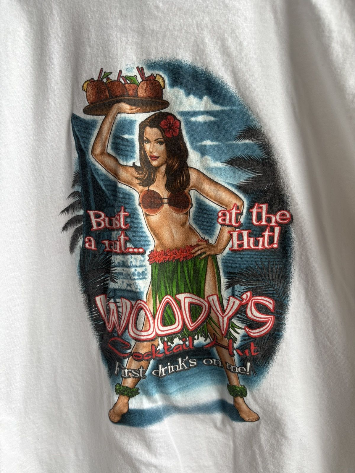 Vintage Vintage Streetwear 90s Hawaii Funny Humor Hula Girl T-shirt Size US XL / EU 56 / 4 - 2 Thumbnail