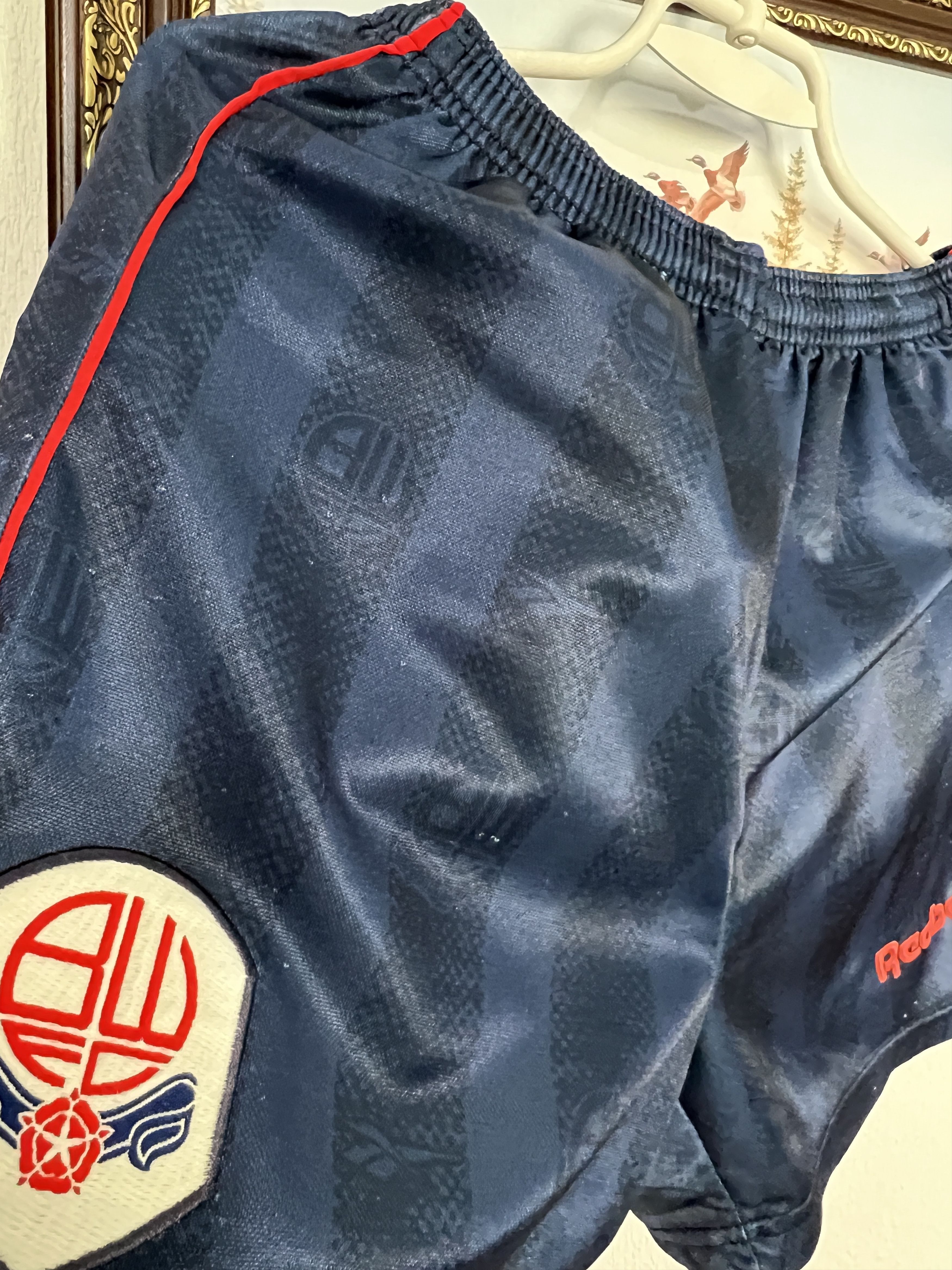 Reebok Vintage Bolton Wanderers Football Shorts Soccer Athletic Size US 30 / EU 46 - 6 Thumbnail