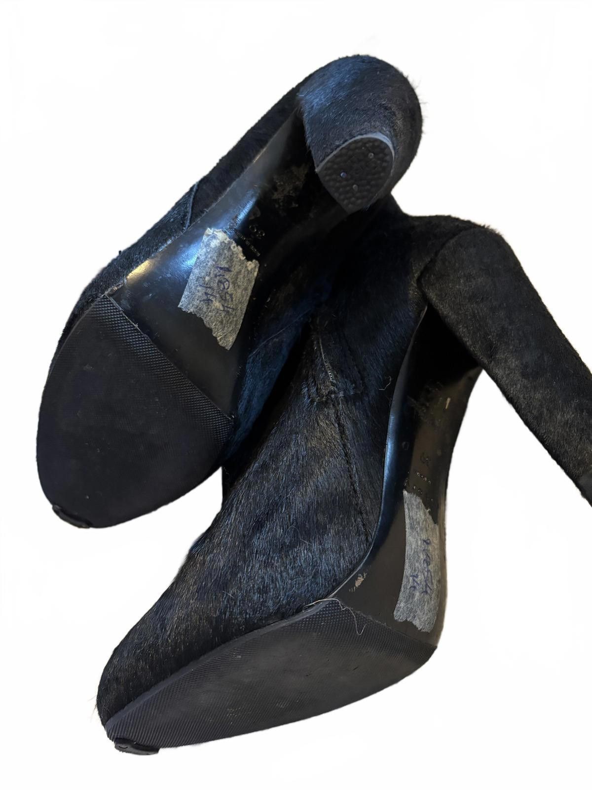 Theory Theory Debra Ponyhair Black Women's Heeled Boots sz 39 Size US 8.5 / IT 38.5 - 5 Thumbnail