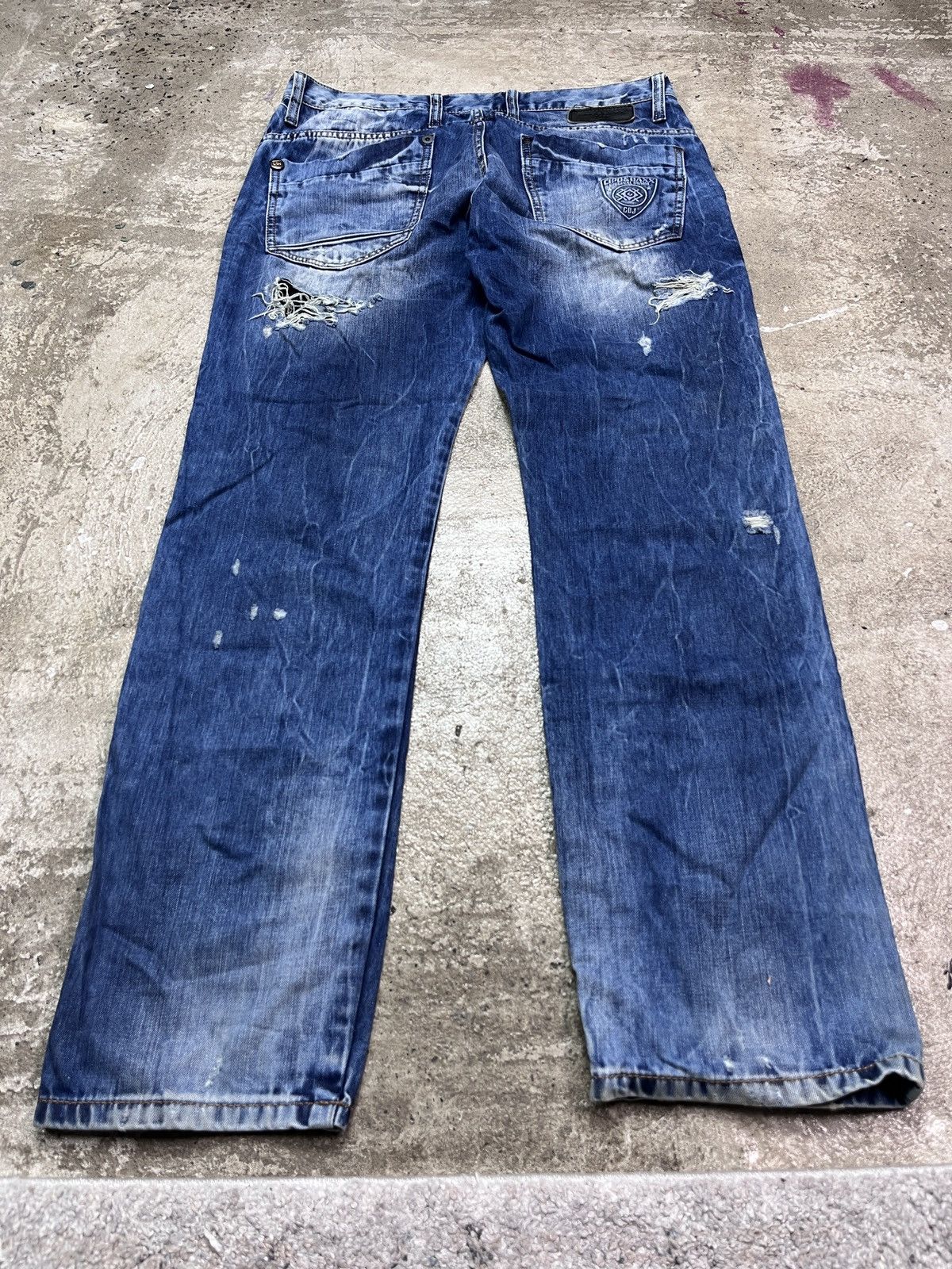 Vintage BAGGY DISTRESSED BONDAGE FADED PANTS - LOT № 3161 Size US 34 / EU 50 - 7 Thumbnail