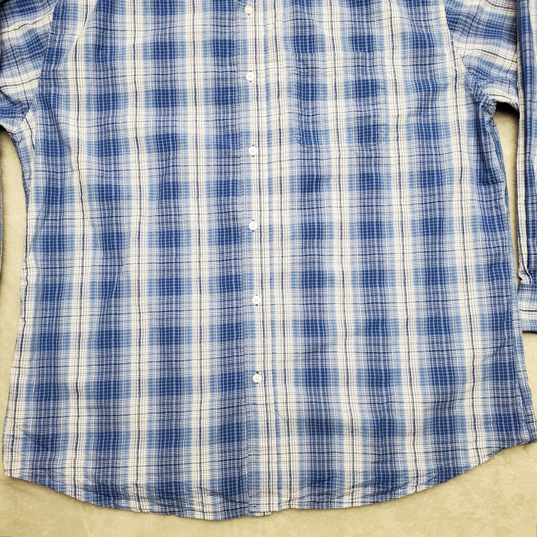 Vintage Pintlar Shirt Mens 2XL BLUE Plaid Button-Down Long Sleeve Western Casual Cowboys Shirt Mens Blue Plaid Button-Up Long Sleeve Size US XXL / EU 58 / 5 - 3 Thumbnail