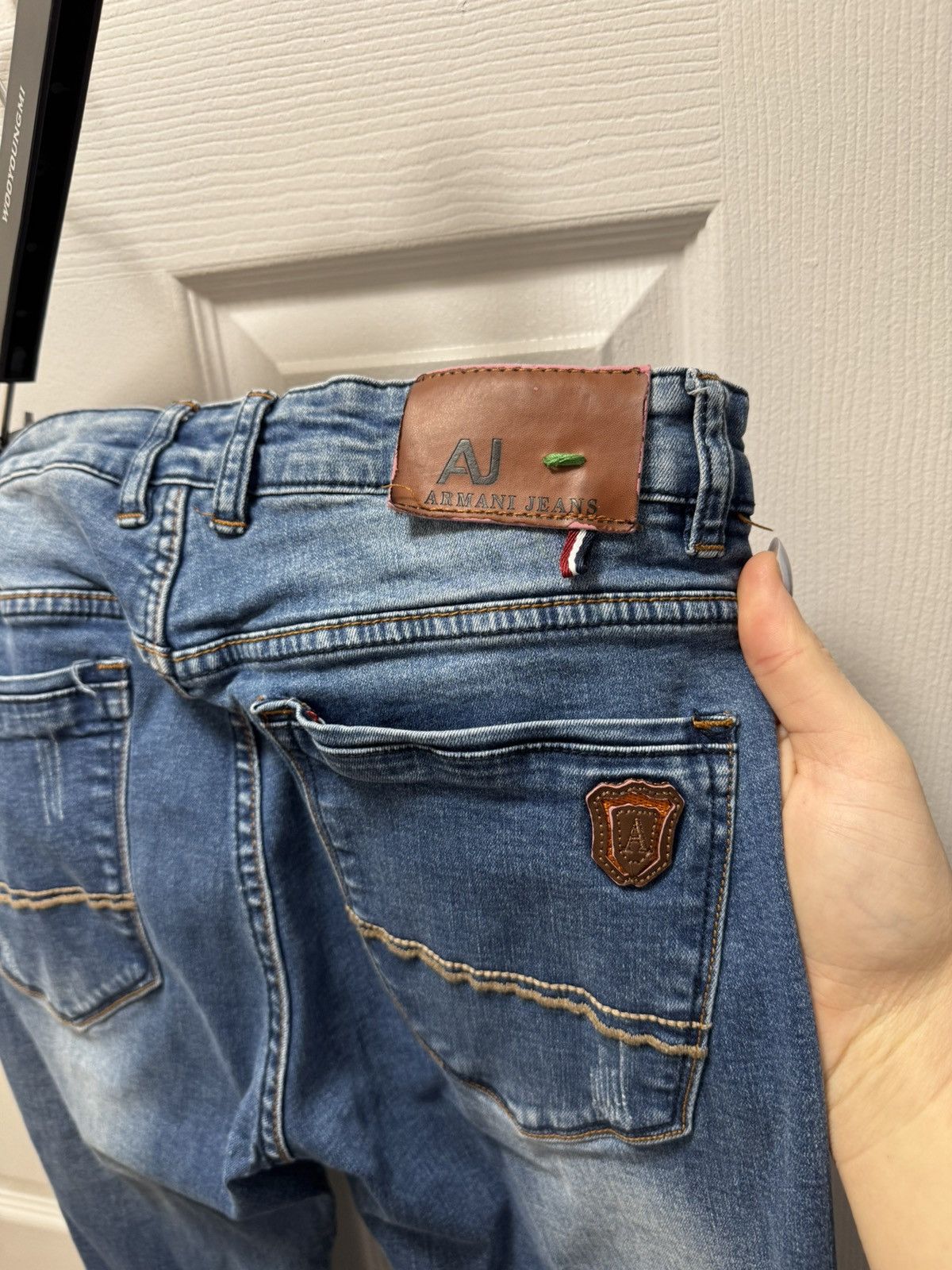 Armani Armani Jeans Denim Designer Vintage Blue Rare Size US 33 - 6 Thumbnail