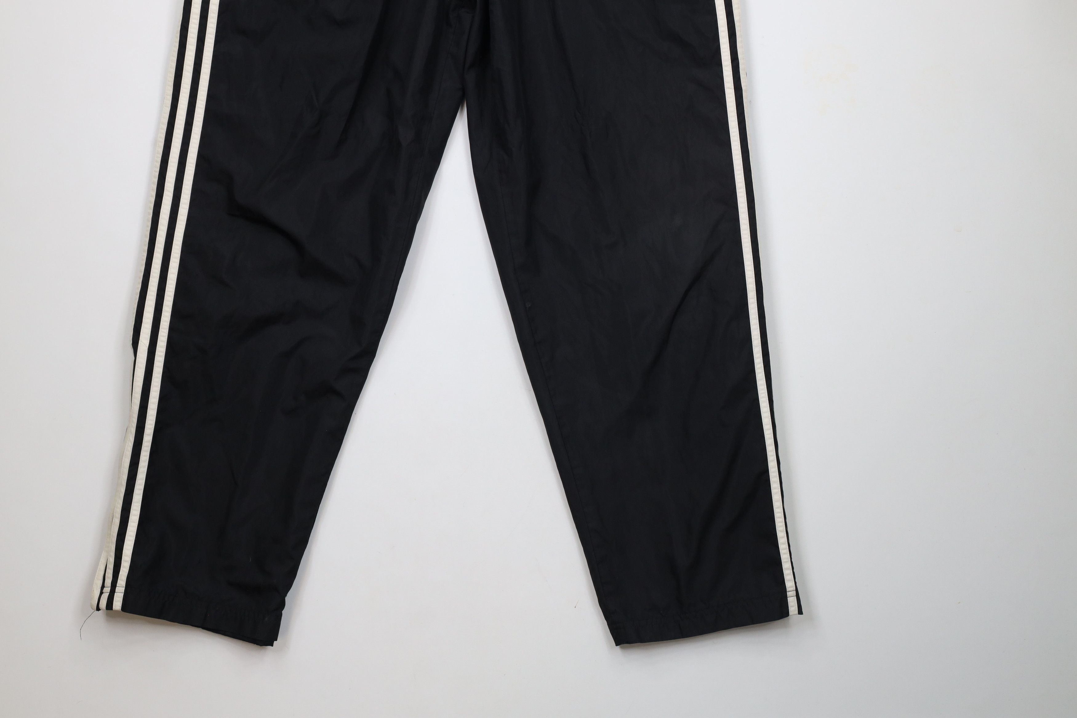 Adidas × Vintage Vintage Adidas Striped Lined Windbreaker Pants Black Size US 38 / EU 54 - 4 Thumbnail