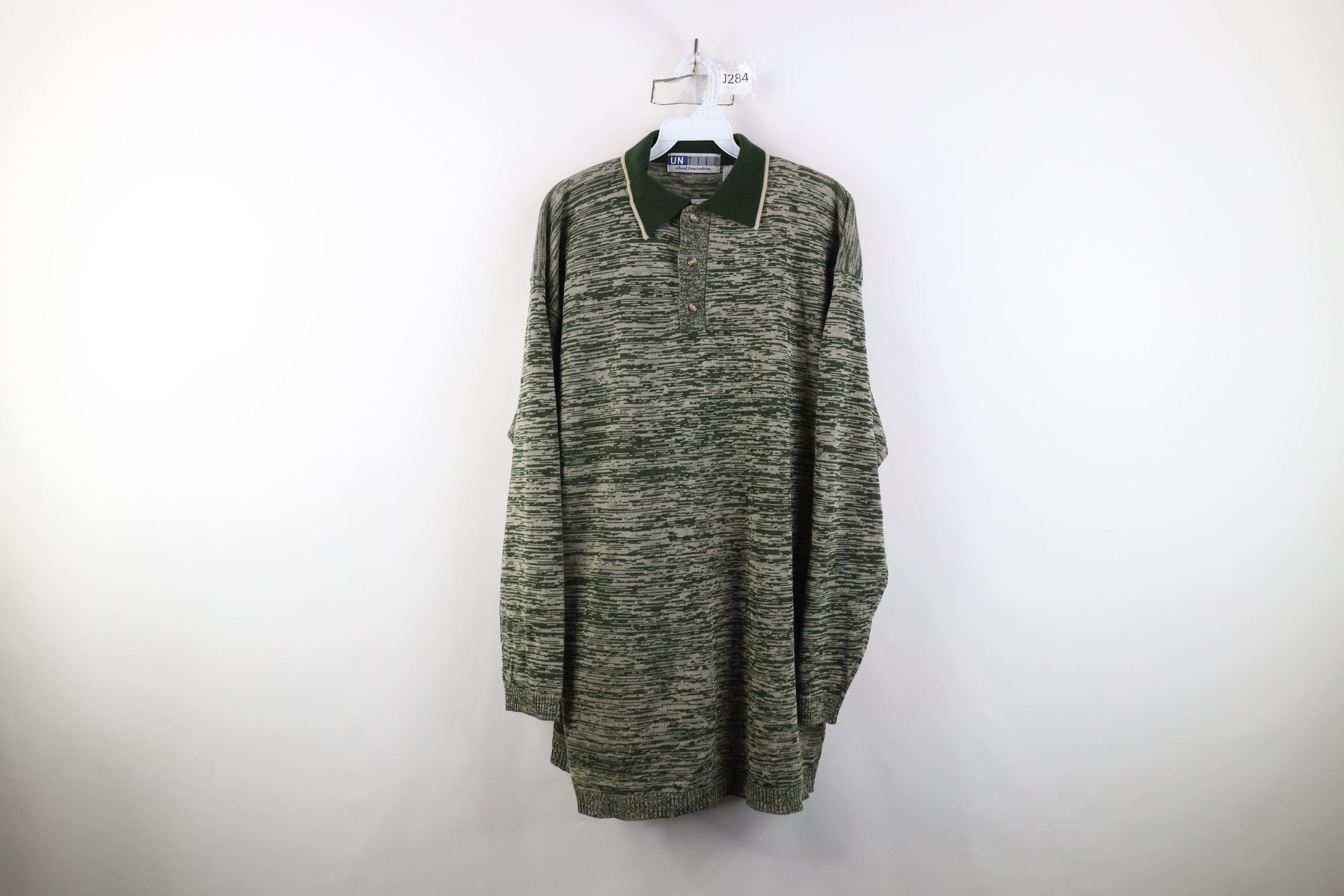 Vintage Vintage 90s Streetwear Lightweight Knit Collared Sweater Size US XL / EU 56 / 4 - 1 Thumbnail