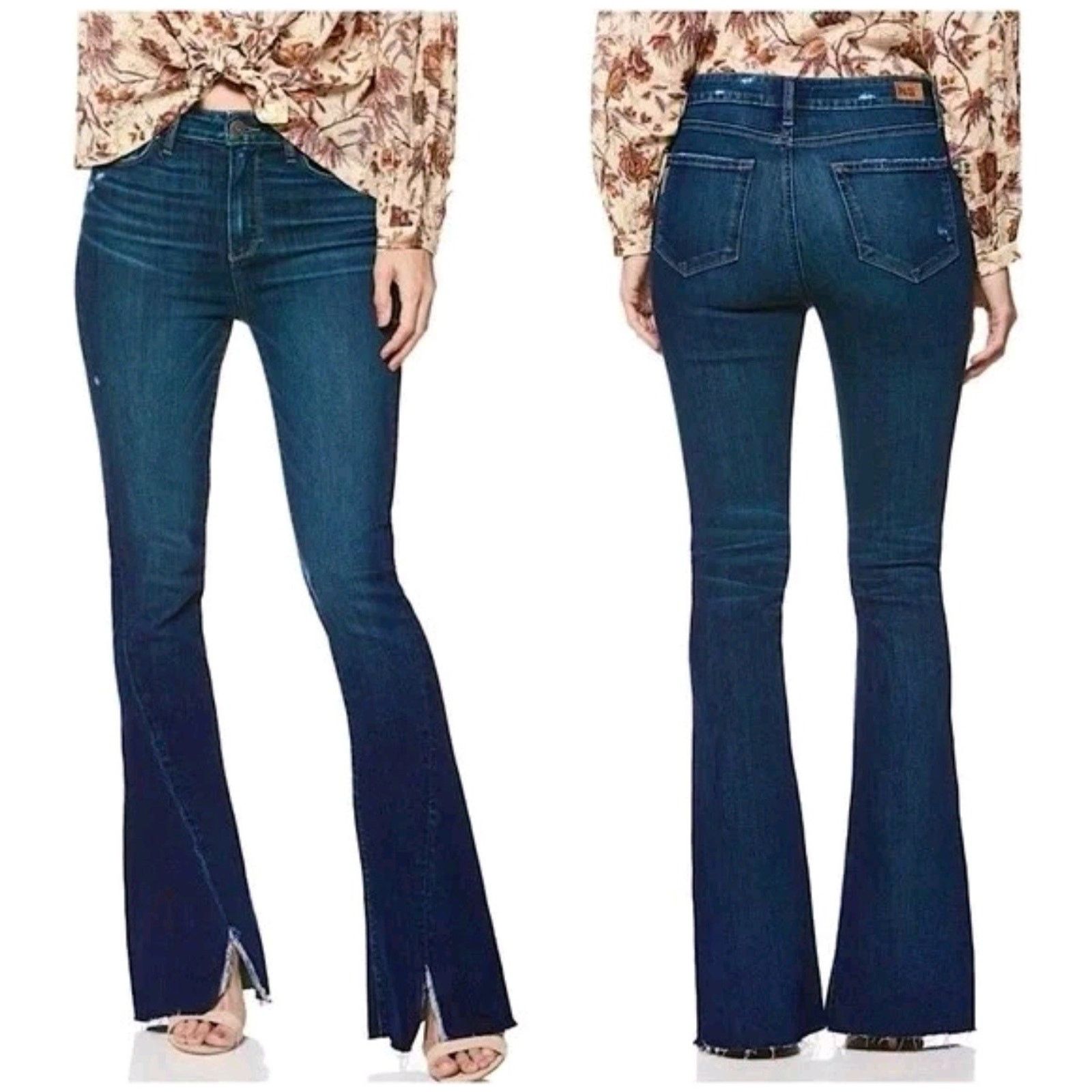 Paige Paige Jeans Womens High Rise Lou Lou Flare Leg Denim 28 Size 28" / US 6 / IT 42 - 2 Thumbnail