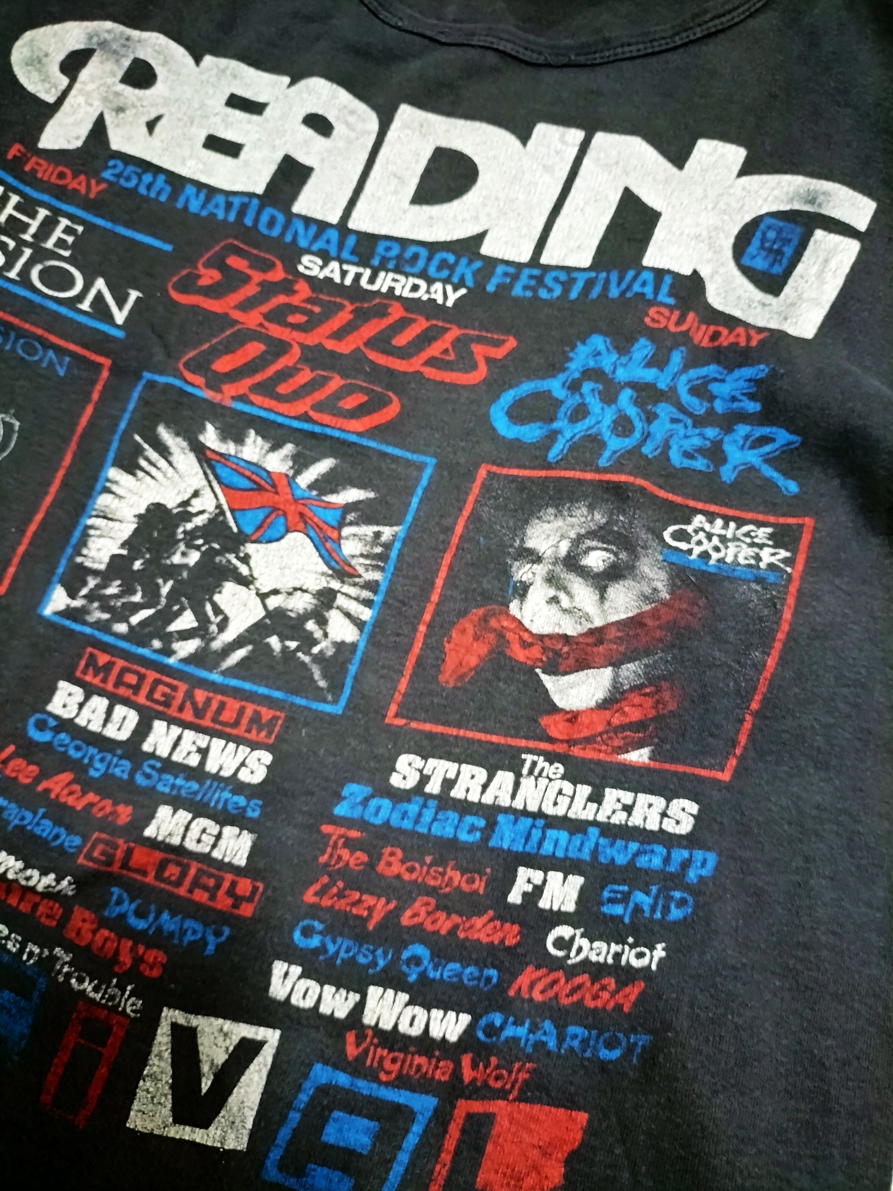 Band Tees Vintage 80s Reading Festival Status Quo Alice Cooper Size US L / EU 52-54 / 3 - 19 Thumbnail