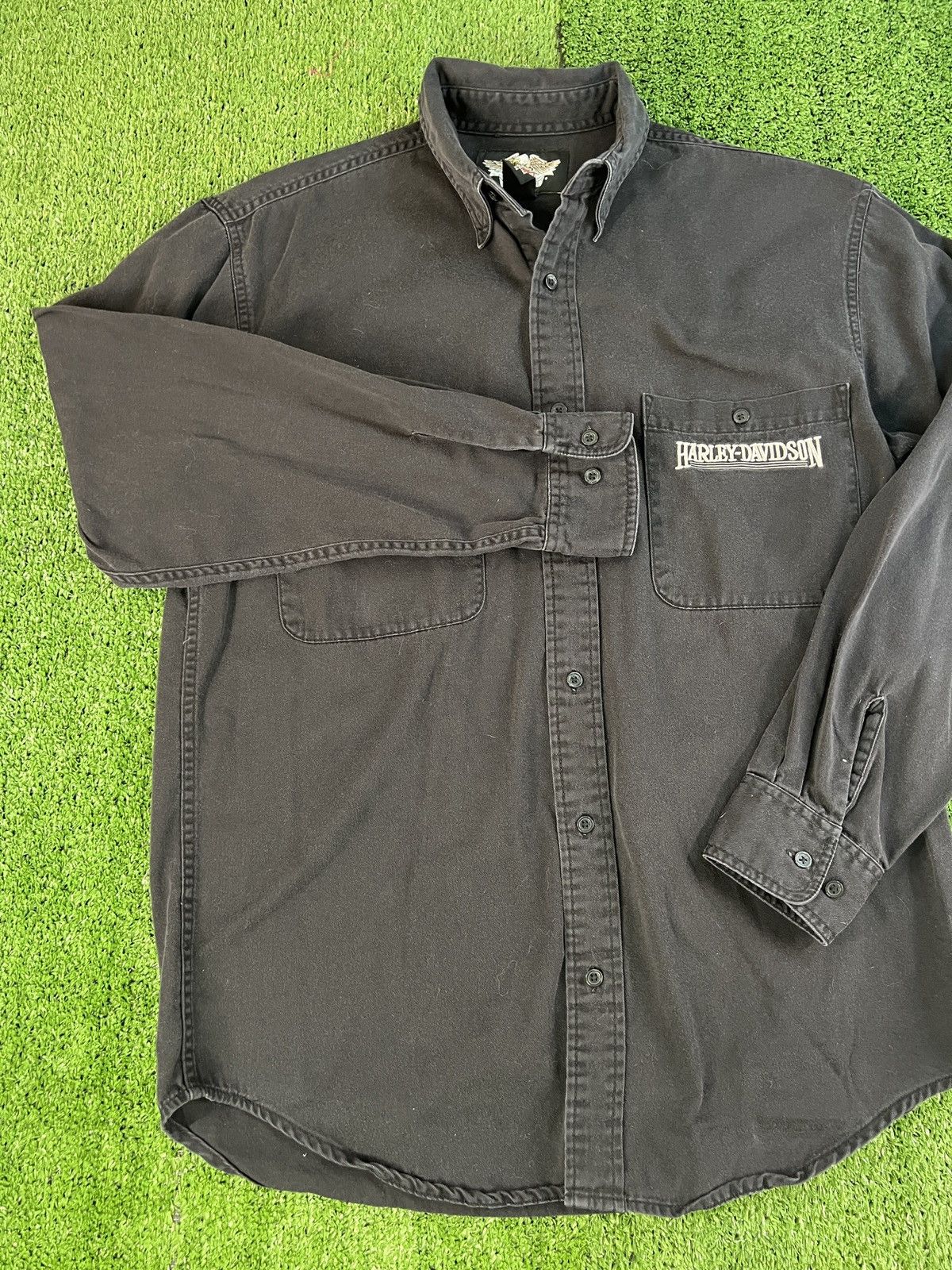 Harley Davidson Harley-Davidson Mens Black Cotton Long Sleeve MD Size US M / EU 48-50 / 2 - 1 Thumbnail