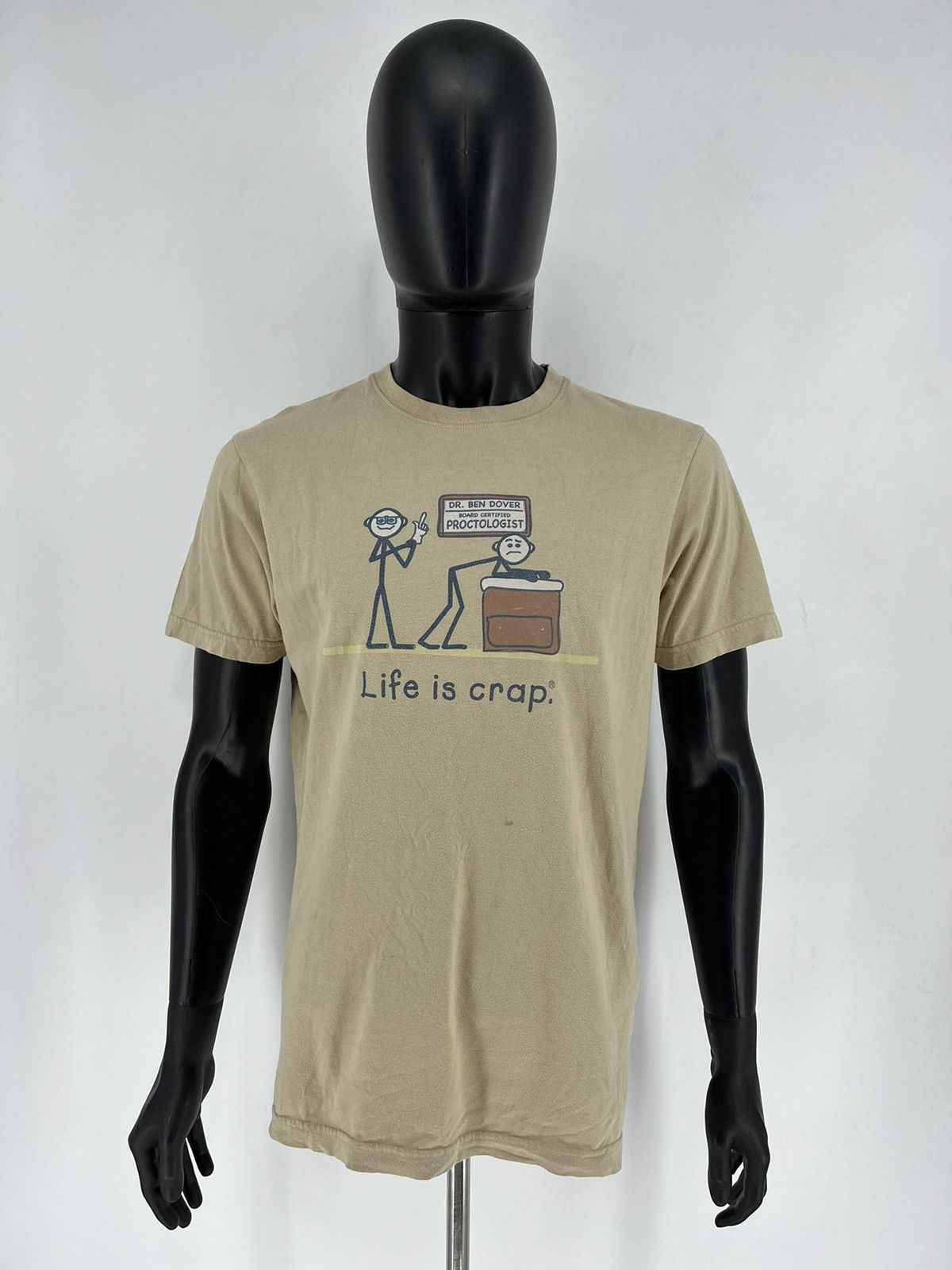 Vintage LIFE IS CRAP "DR. Ben Dover - Proctologist" Brown M T-shirt Size US M / EU 48-50 / 2 - 2 Thumbnail