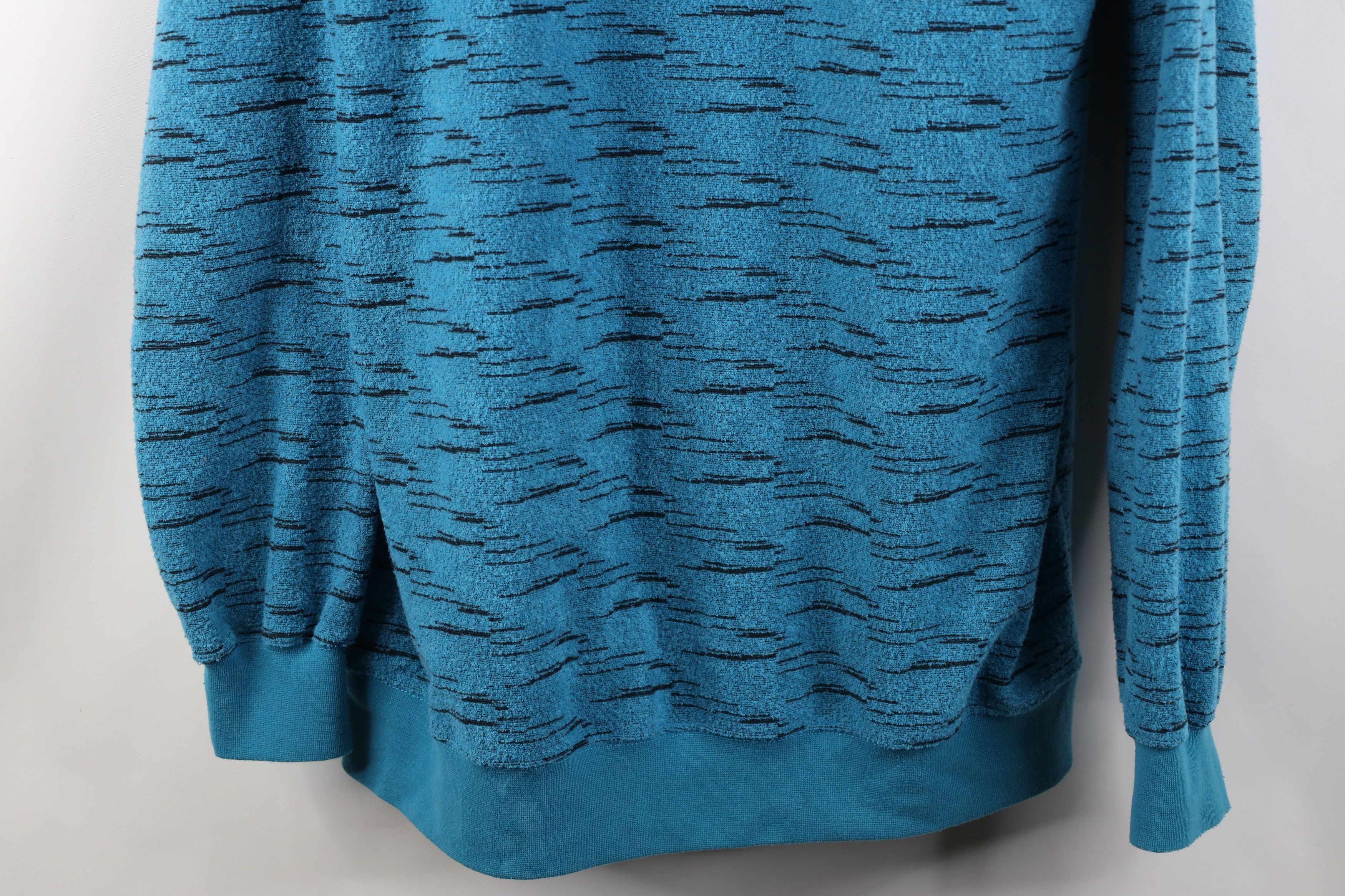 Vintage Vintage 90s Streetwear Fleck Fleece Collared Sweatshirt Blue Size US XL / EU 56 / 4 - 3 Thumbnail
