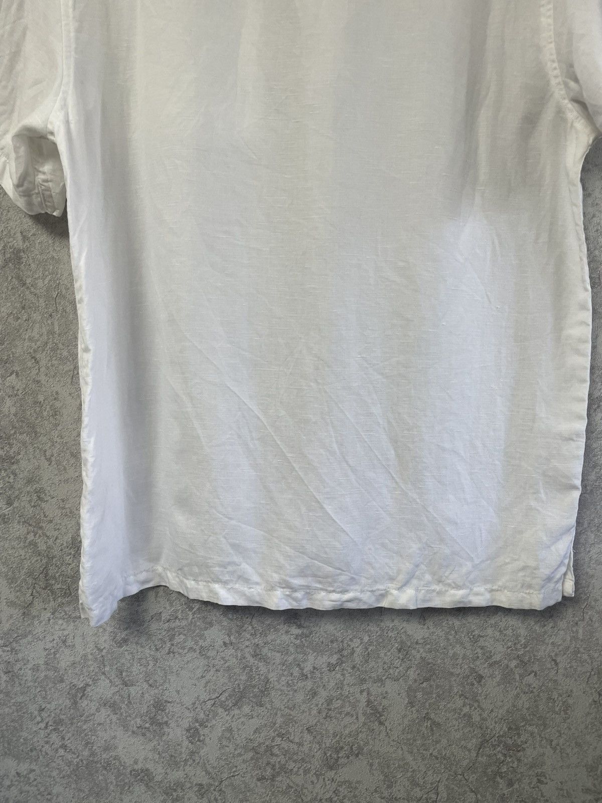 Folk Folk Linen White Basic Short Sleeve Shirt Button Up Size US L / EU 52-54 / 3 - 14 Thumbnail