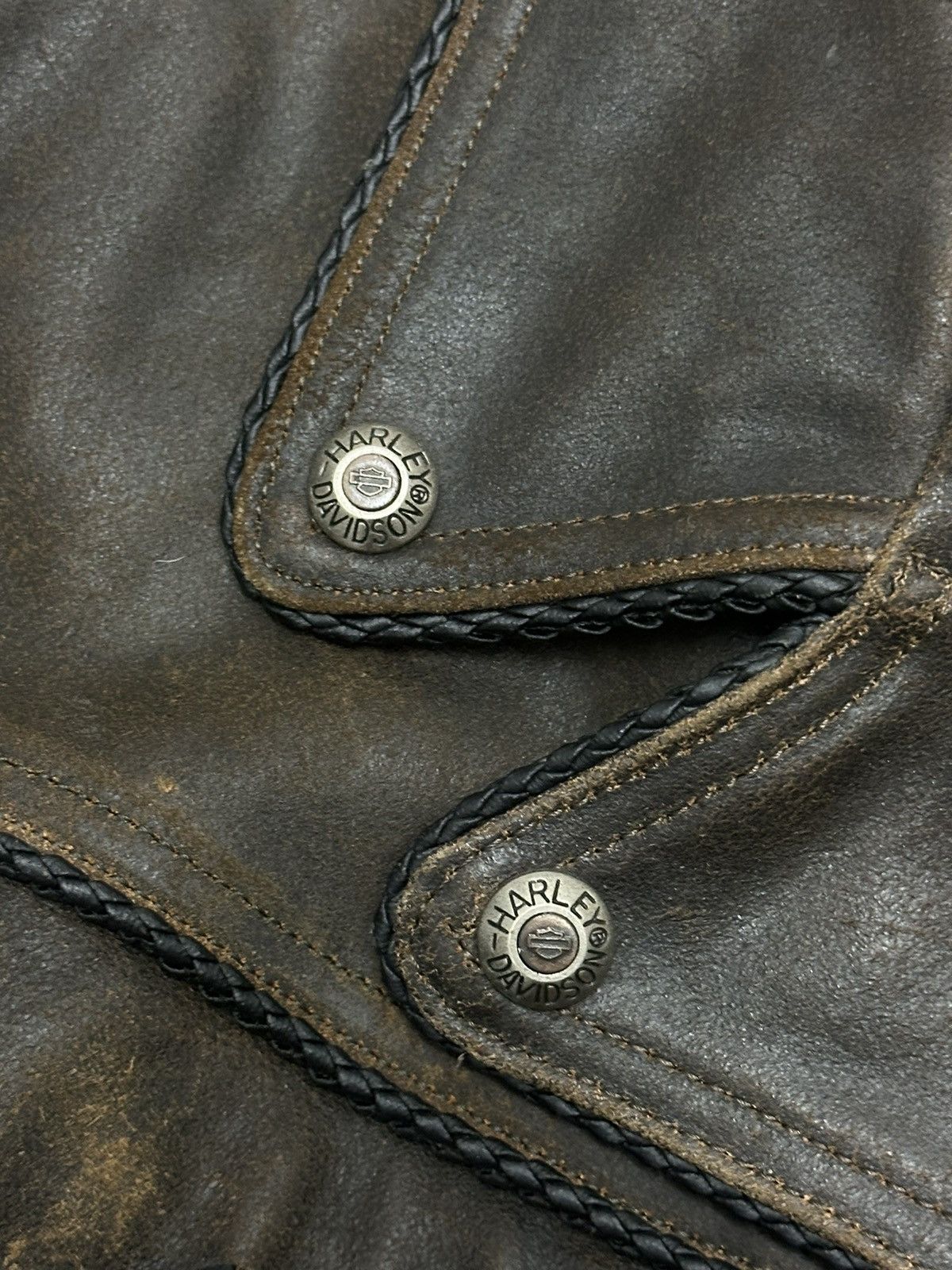 Harley Davidson Harley Davidson Billings Distressed Brown Leather Jacket 90s Size US L / EU 52-54 / 3 - 4 Thumbnail