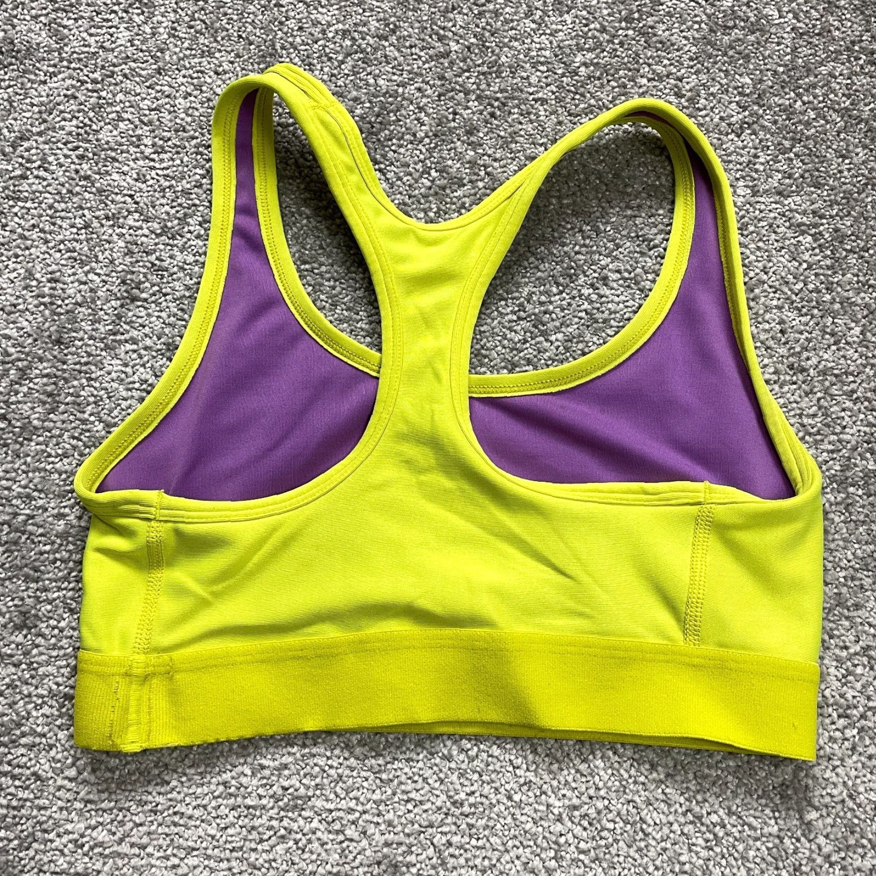 Champion Champion Sports Bralette Womens Medium Yellow Racerback Active Gym Running Yoga Ladies Medium Yellow Racerback Sports Bra Size ONE SIZE - 2 Thumbnail