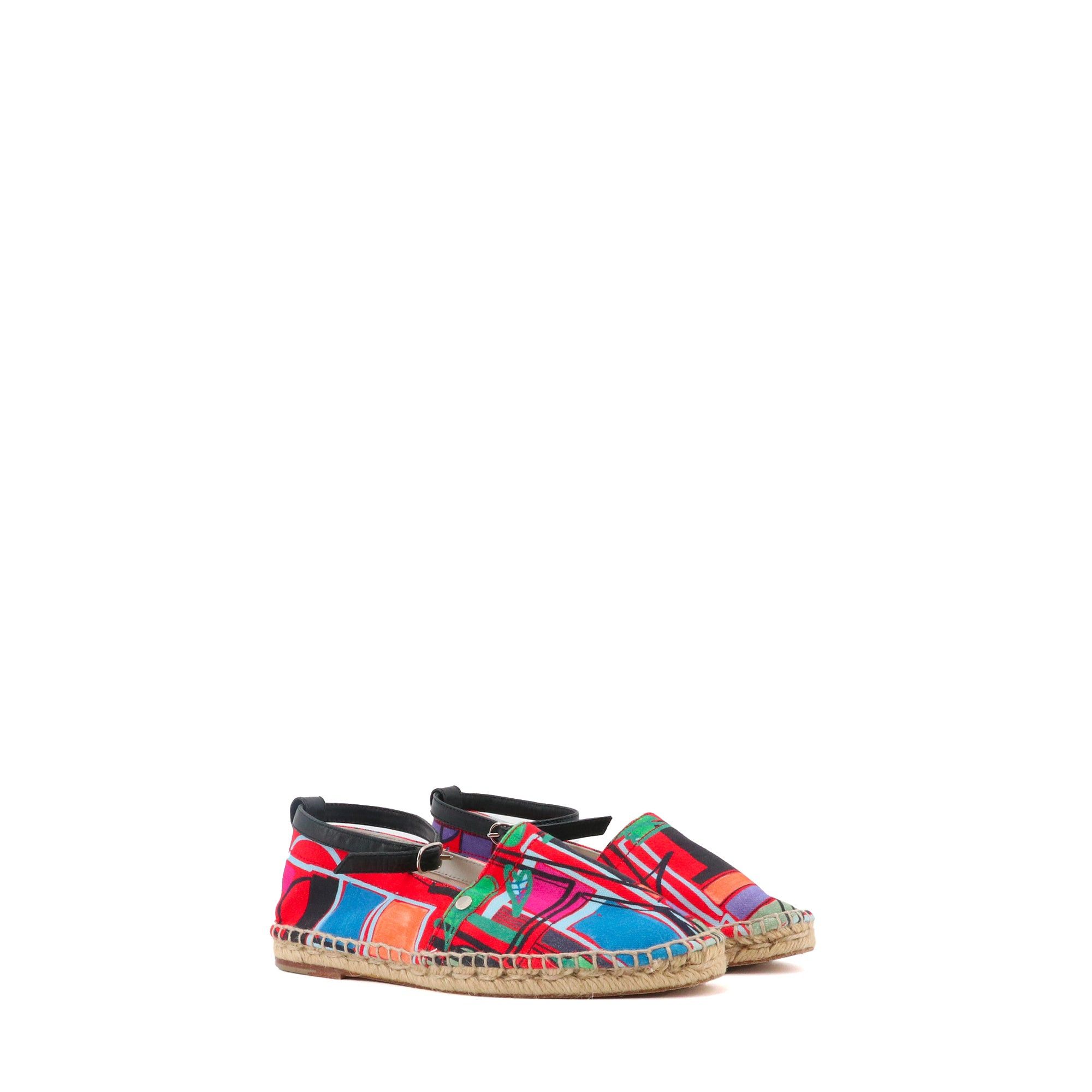 Hermes HERMÈS - Malaga Hermès espadrilles in multicolored canvas (T37) Size US 6 / IT 36 - 1 Thumbnail
