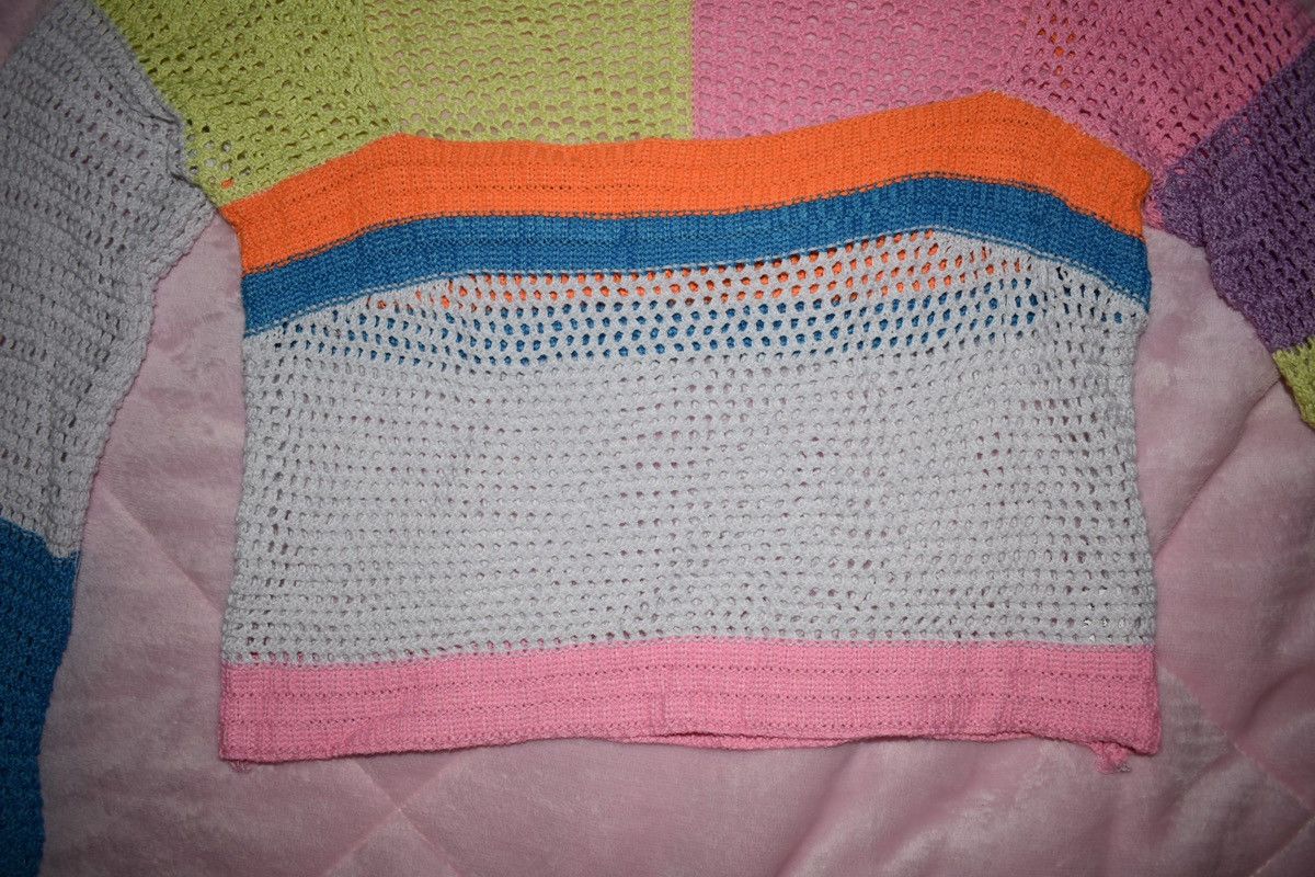 Other Viral Neon Rainbow Crocheted Bell Sleeve Crop Top Womens Size S / US 4 / IT 40 - 3 Thumbnail