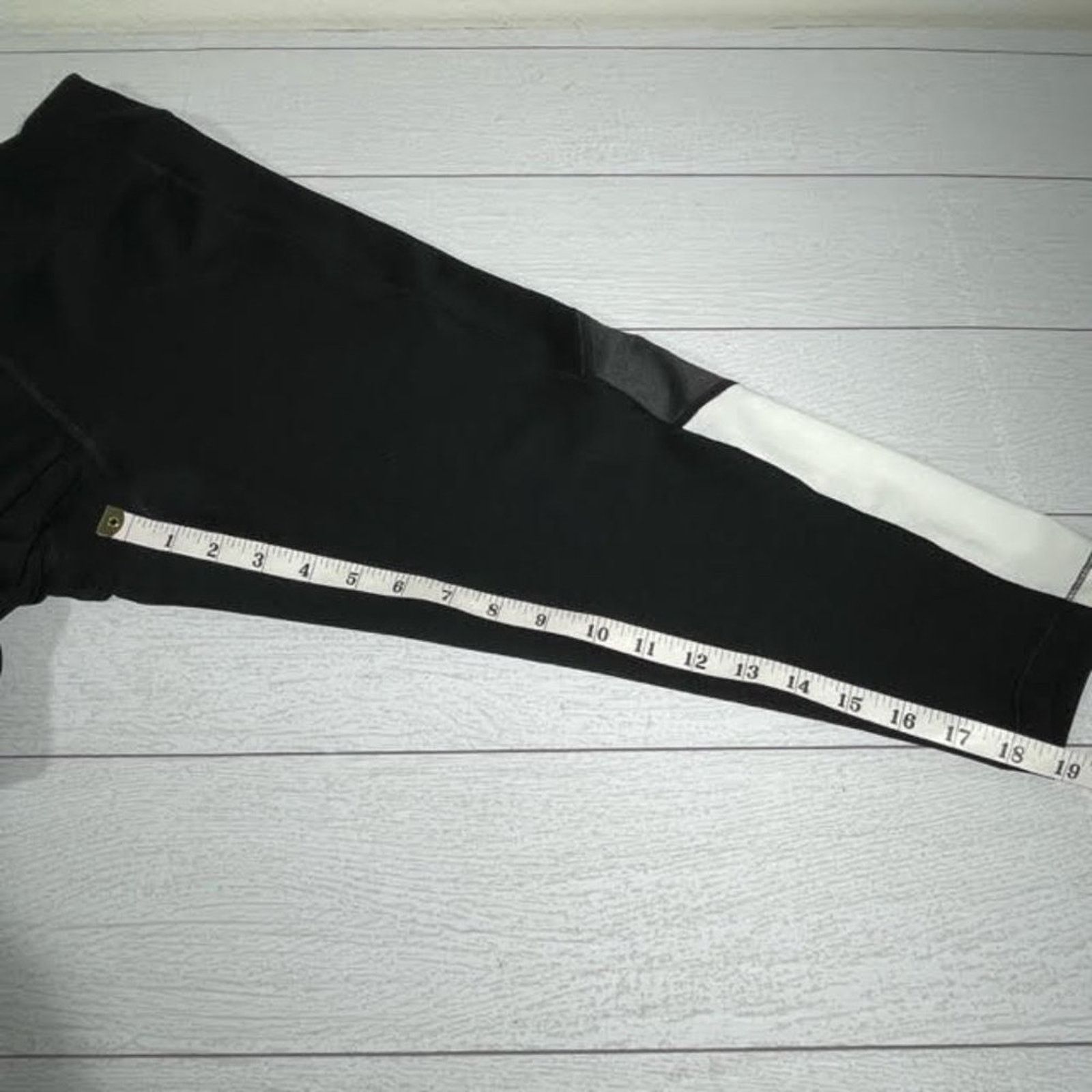 Other Just My Size Black White Mesh Panel Cropped Leggings Size 1X Size 31" - 10 Thumbnail
