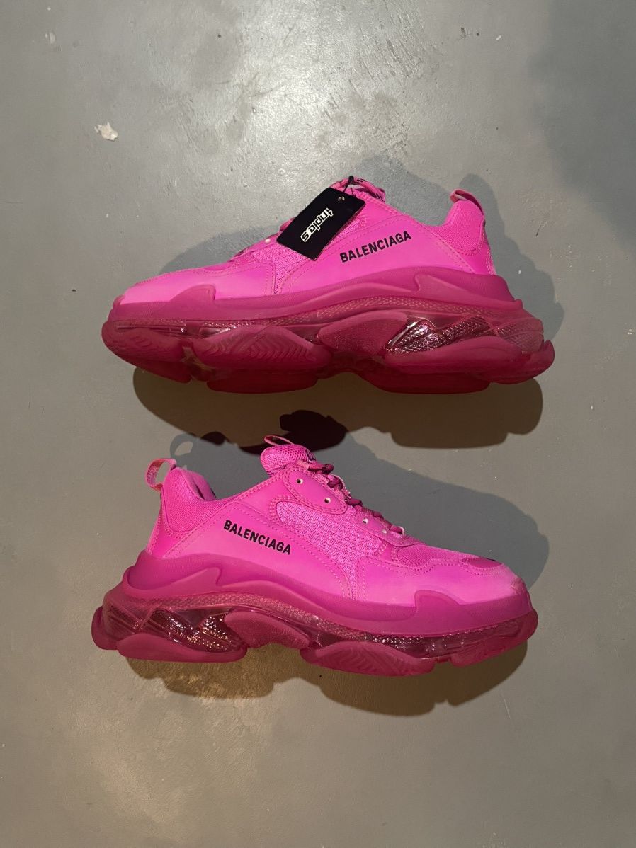 Balenciaga Balenciaga Hot Pink Clear Sole Triple S Brand New With Tags Size US 9 / EU 42 - 1 Thumbnail