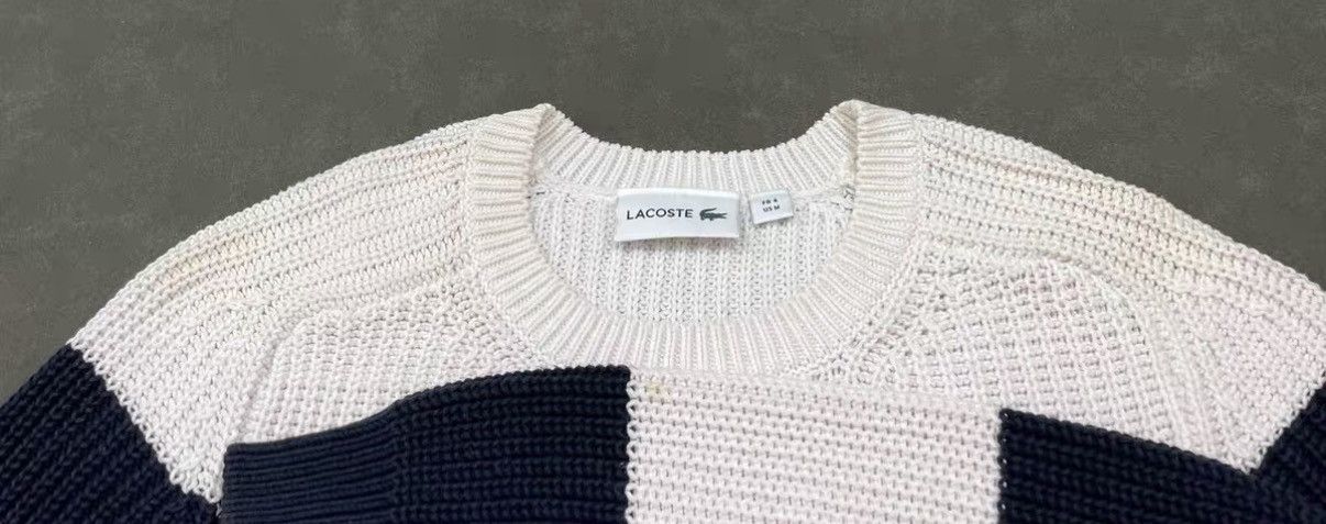 Lacoste LACOSTE Blue & White Striped Knit Sweater J16 Size US M / EU 48-50 / 2 - 3 Thumbnail