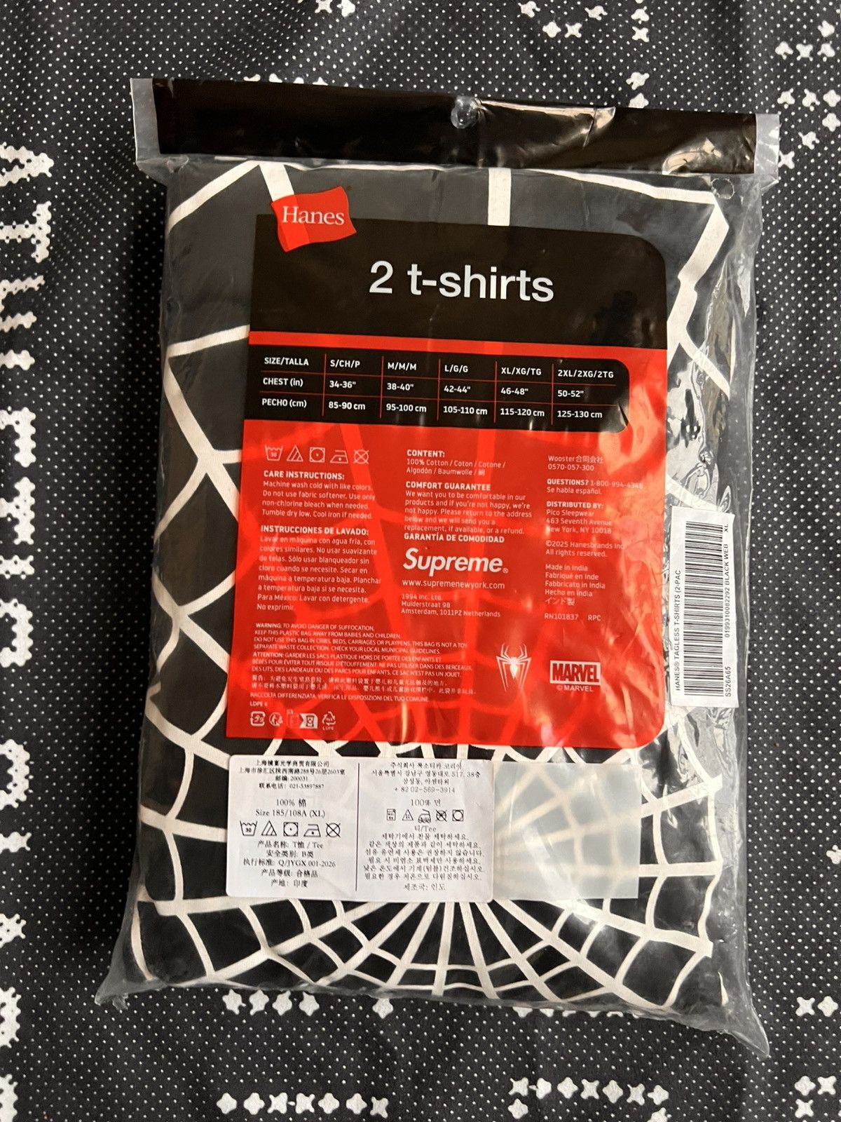 Supreme XL Supreme Marvel Spider-Man Web hanes t-shirt black venom Size US XL / EU 56 / 4 - 3 Thumbnail