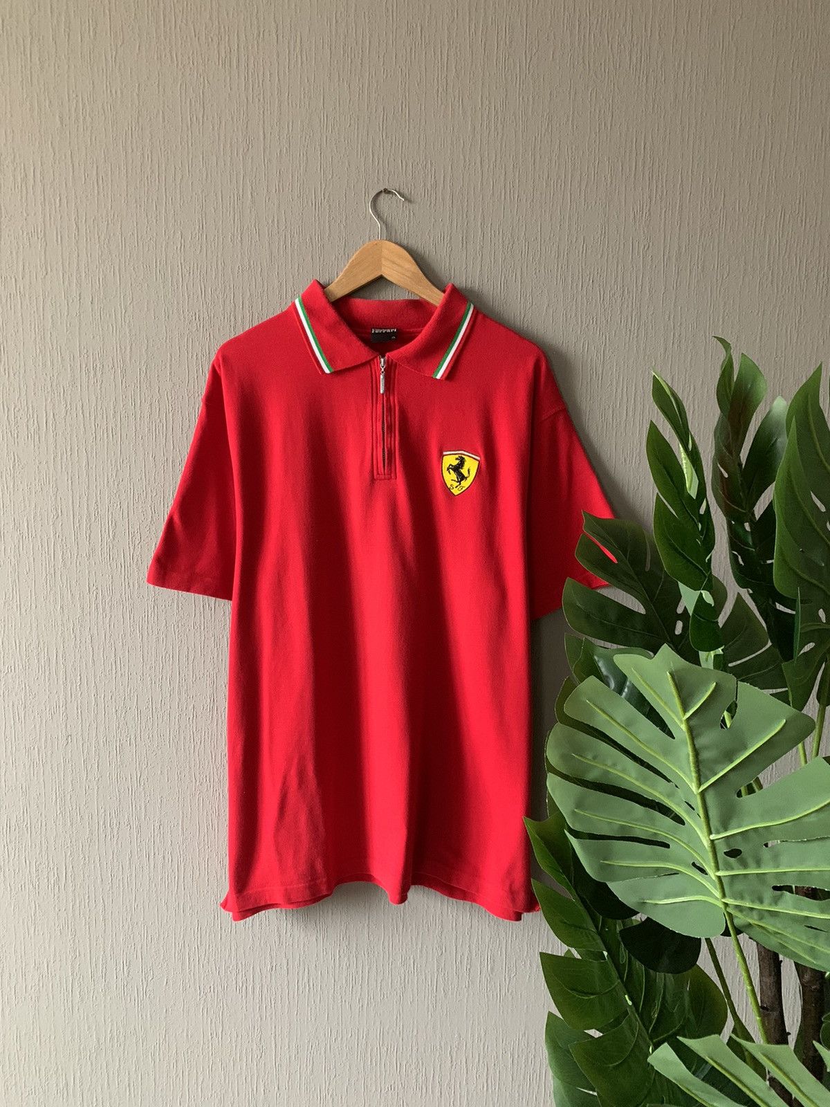 Vintage FERARRI MICHAEL SCHUMACHER ZIP POLO SHIRT 90’S | Grailed