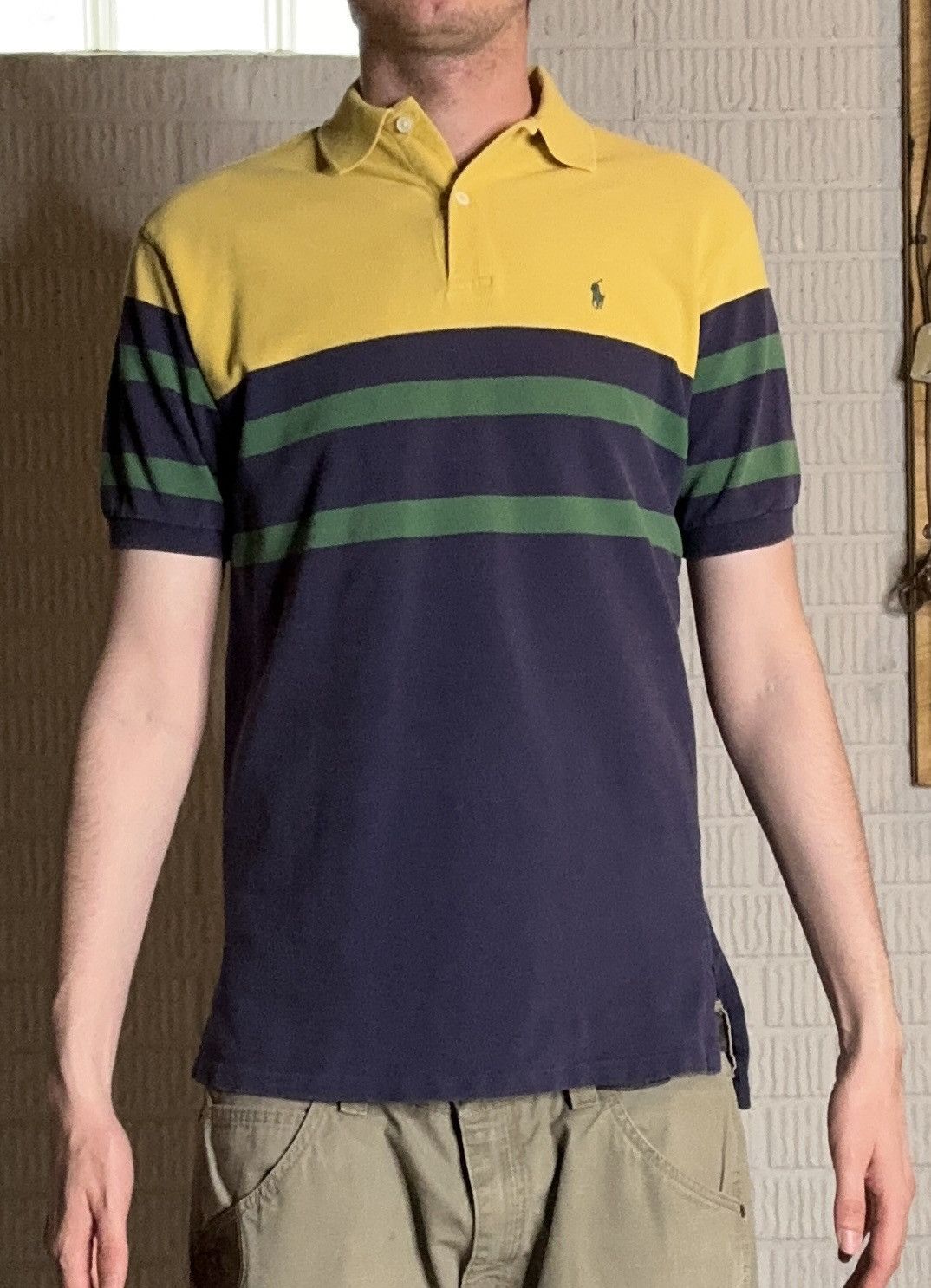 Vintage 90s Polo Ralph Lauren Made in USA Striped Polo Shirt