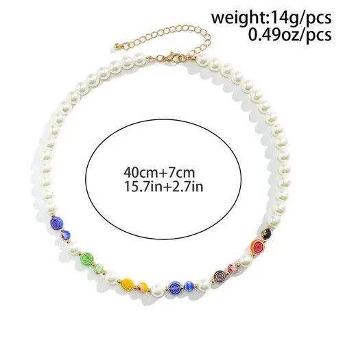 Jewelry Colourful beaded neck chain Size ONE SIZE - 4 Thumbnail