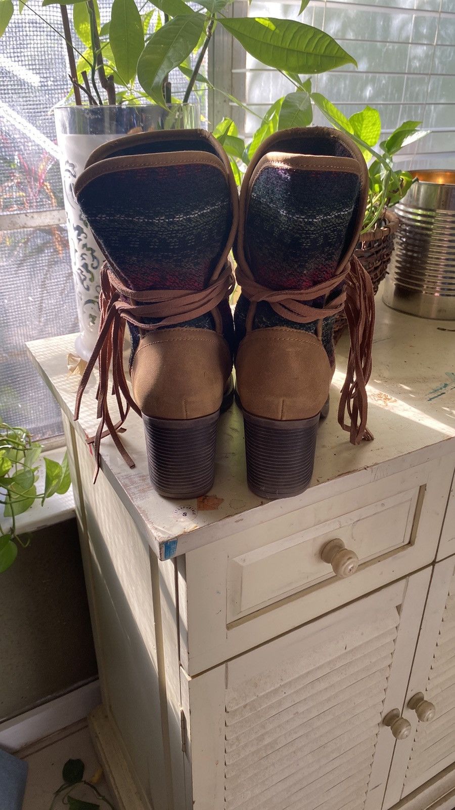 Sugar Sugar Holly Brown Faux Leather Western Southwest Boho Size US 5.5 / IT 35.5 - 5 Thumbnail
