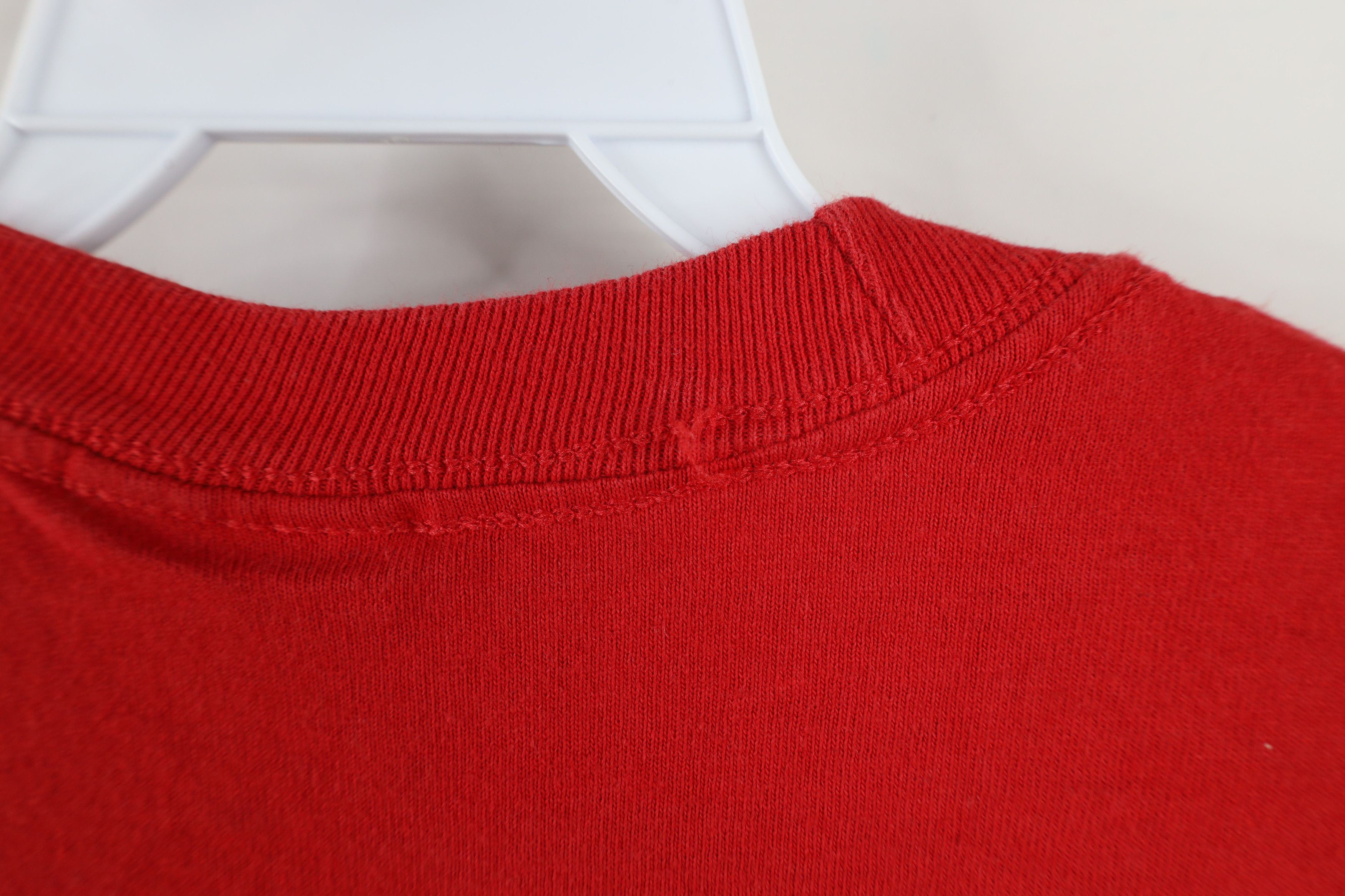 Vintage Vintage 90s Streetwear Distressed Blank Cotton T-Shirt Red Size US XXL / EU 58 / 5 - 13 Thumbnail