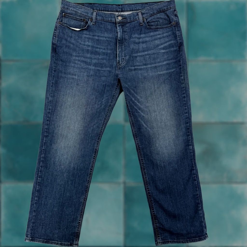 Levi's Levis 541 Athletic Taper Jeans Blue Denim 42x32 Mens Stretch Cotton Polyester Elastane 5-Pocket Zip Button Closure City Vintage No? Size US 42 / EU 58 - 1 Thumbnail