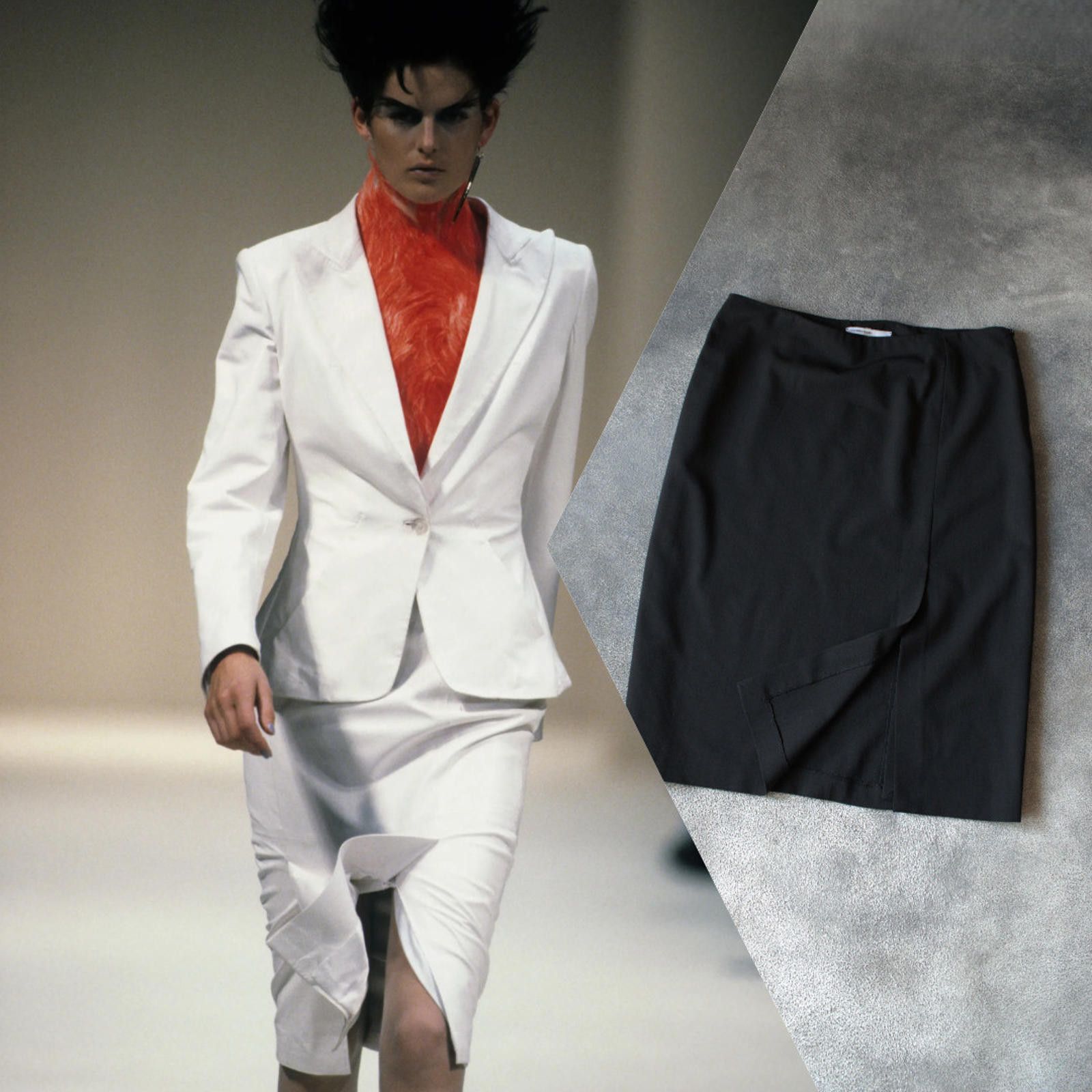 SS 1996 Alexander McQueen Runway Classic Wool Pencil Skirt