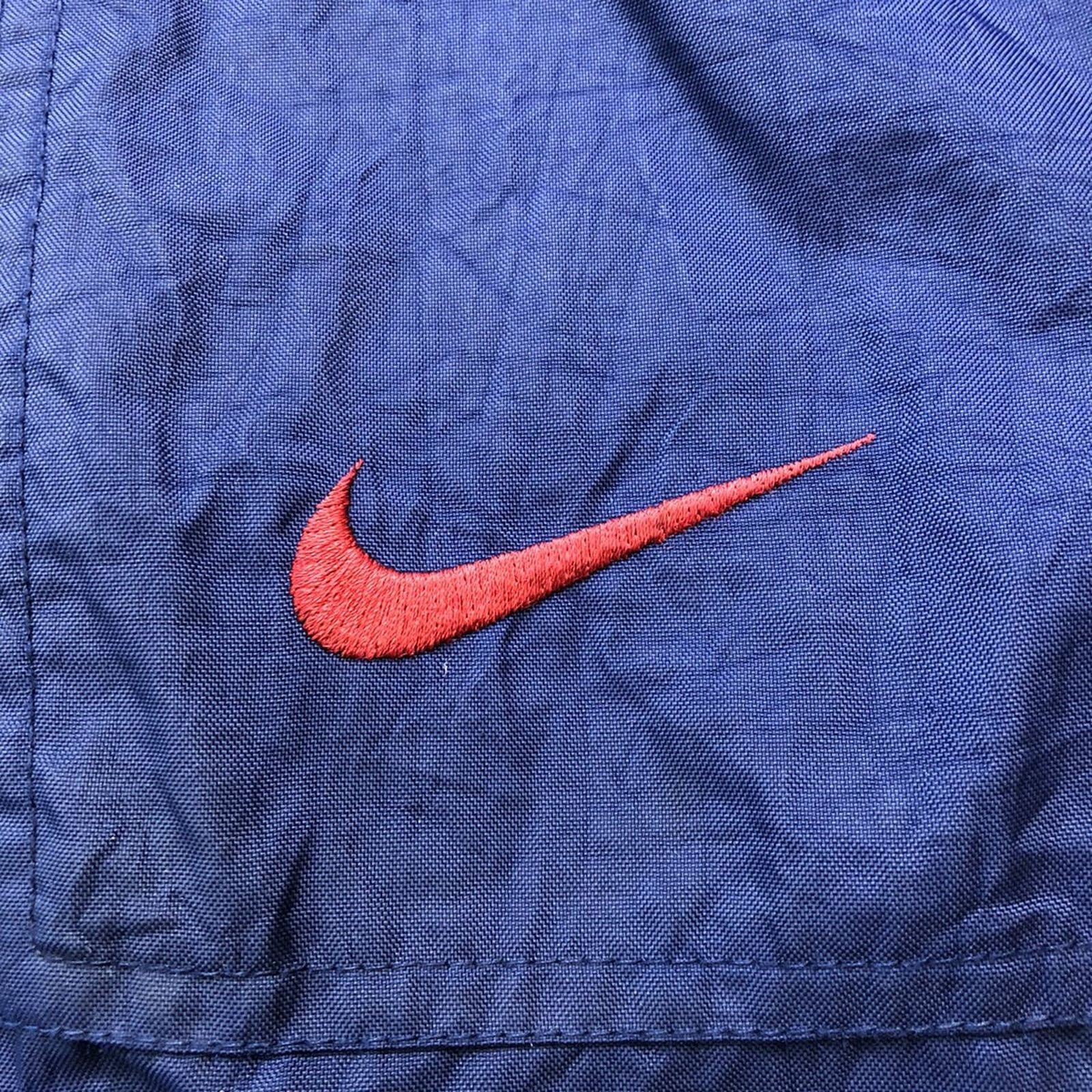 Nike × Vintage VTG Nike Jacket XL Swoosh Button Up 90s Bomber Windbreaker Size US XL / EU 56 / 4 - 2 Thumbnail
