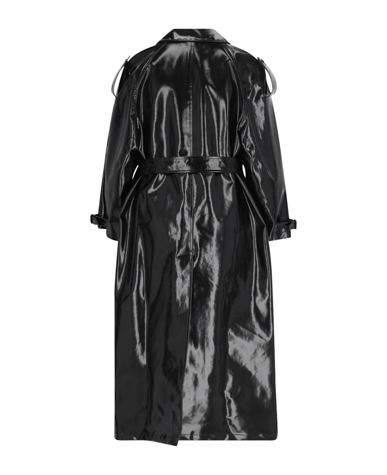 Saint Laurent Paris o1bcso1str1225 Manteau Enduit Brillance in Black Size S / US 4 / IT 40 - 2 Thumbnail