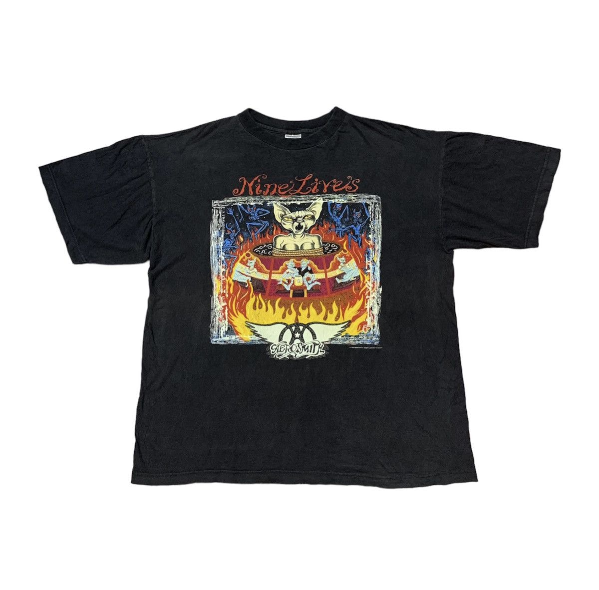 Band Tees Vintage AEROSMITH Nine Live Tour Tee Size US S / EU 44-46 / 1 - 1 Thumbnail